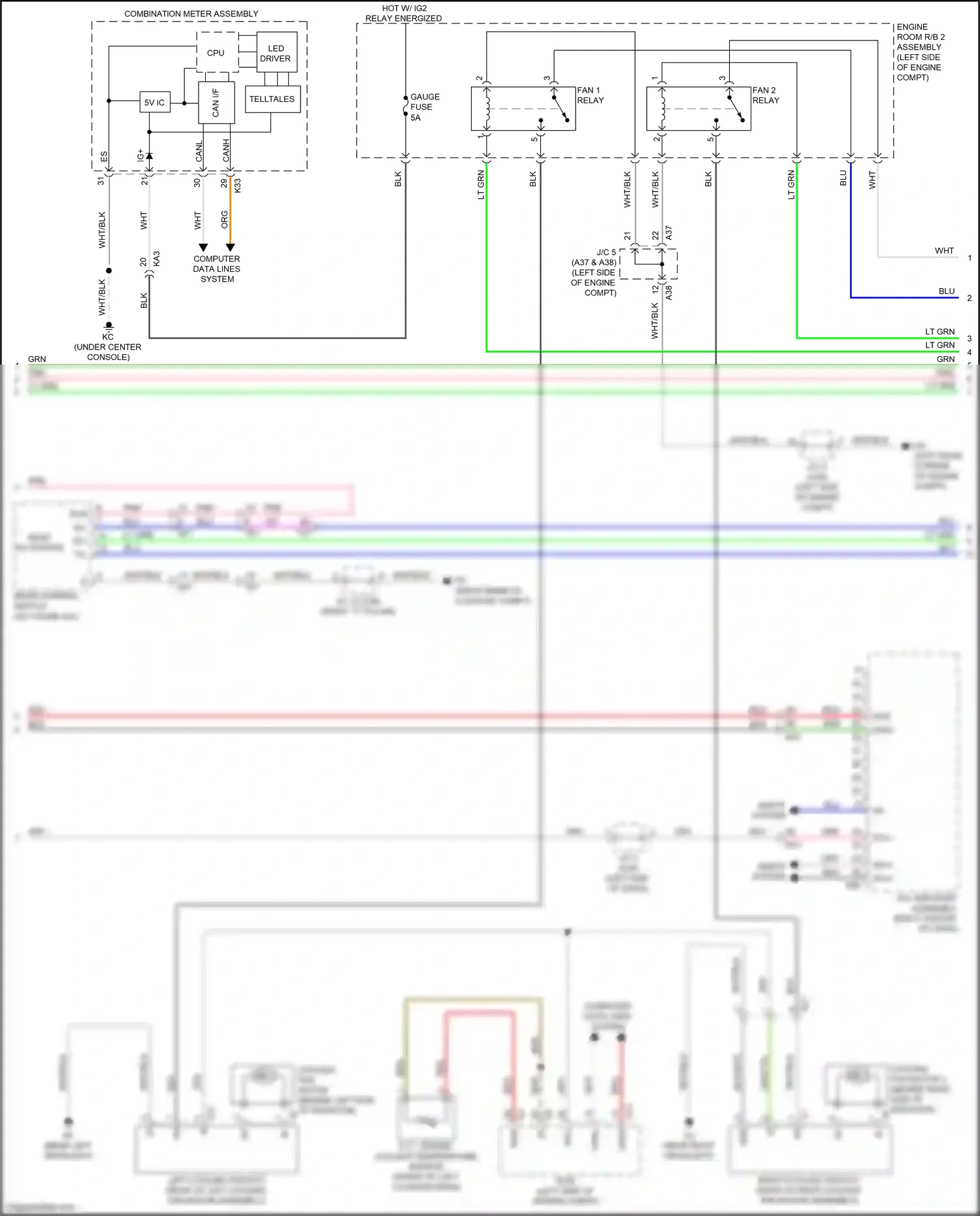 Lexus GS IV facelift (2015-2020) rear control switch wiring diagram  (2 of 13)