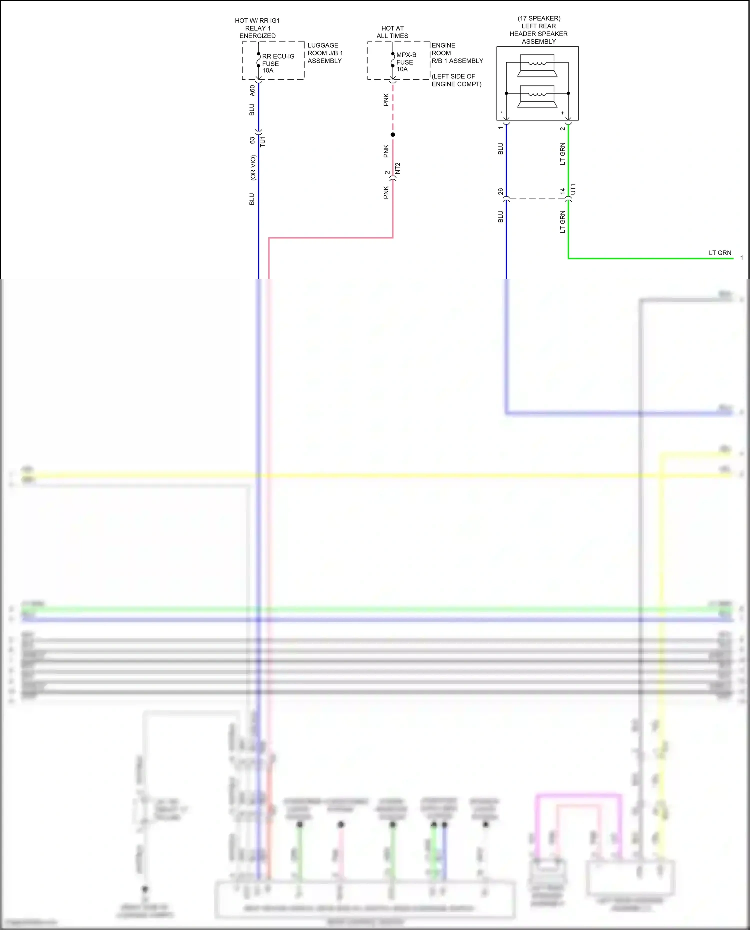 Lexus GS IV facelift (2015-2020) rear control switch wiring diagram  (8 of 13)