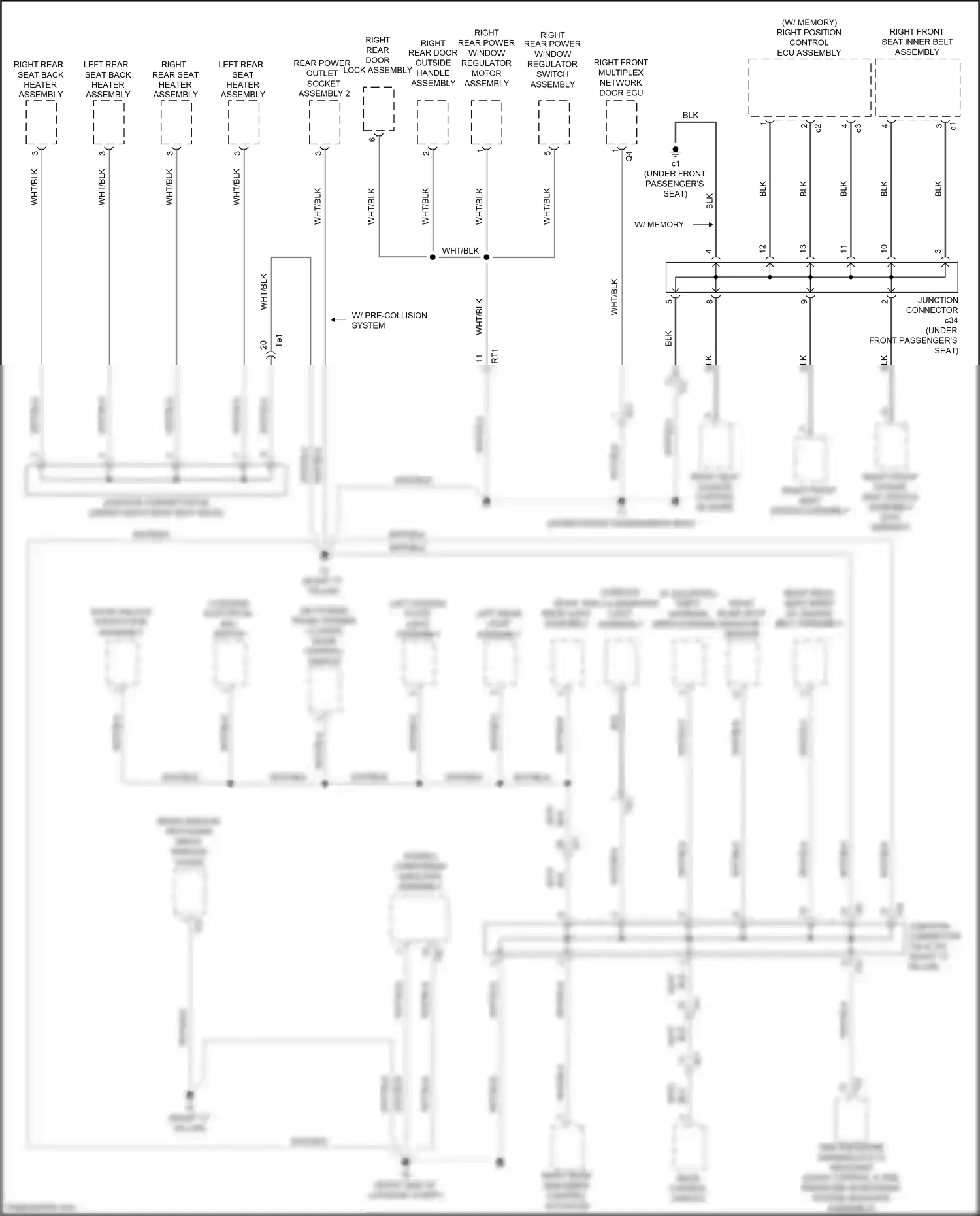 Lexus GS IV facelift (2015-2020) rear control switch wiring diagram  (3 of 13)