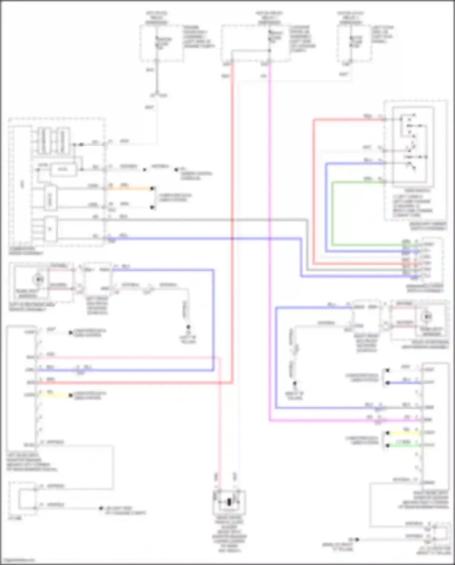 Wiring diagram right outer rear view mirror assembly for Lexus GS IV facelift (2015-2020)