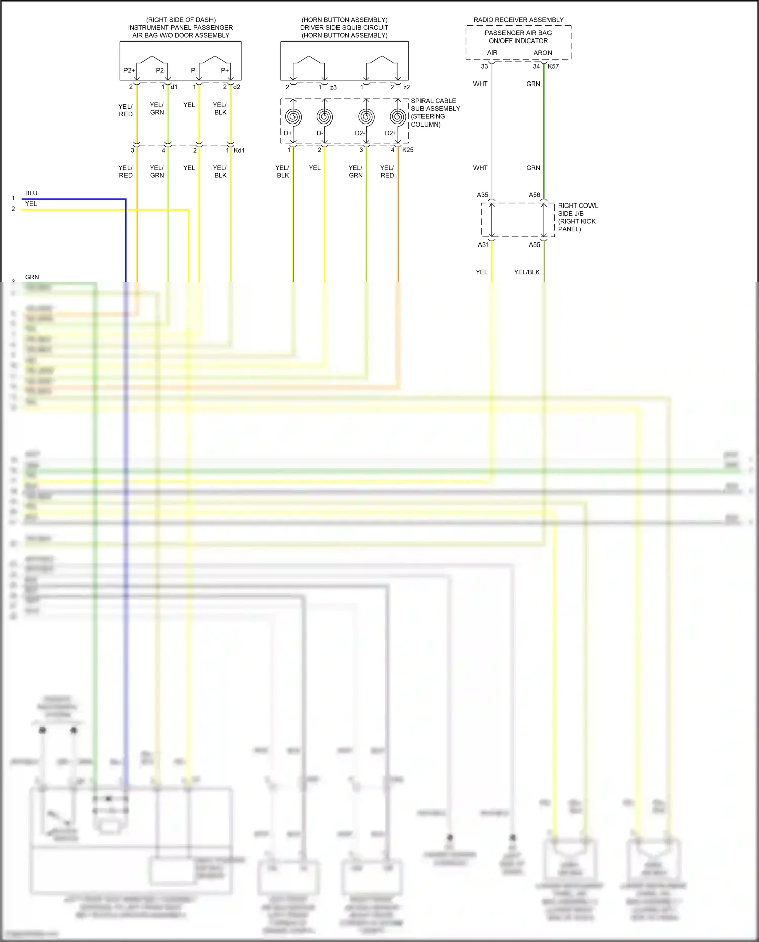 Lexus GS IV facelift (2015-2020) right front air bag sensor wiring diagram  (1 of 1)
