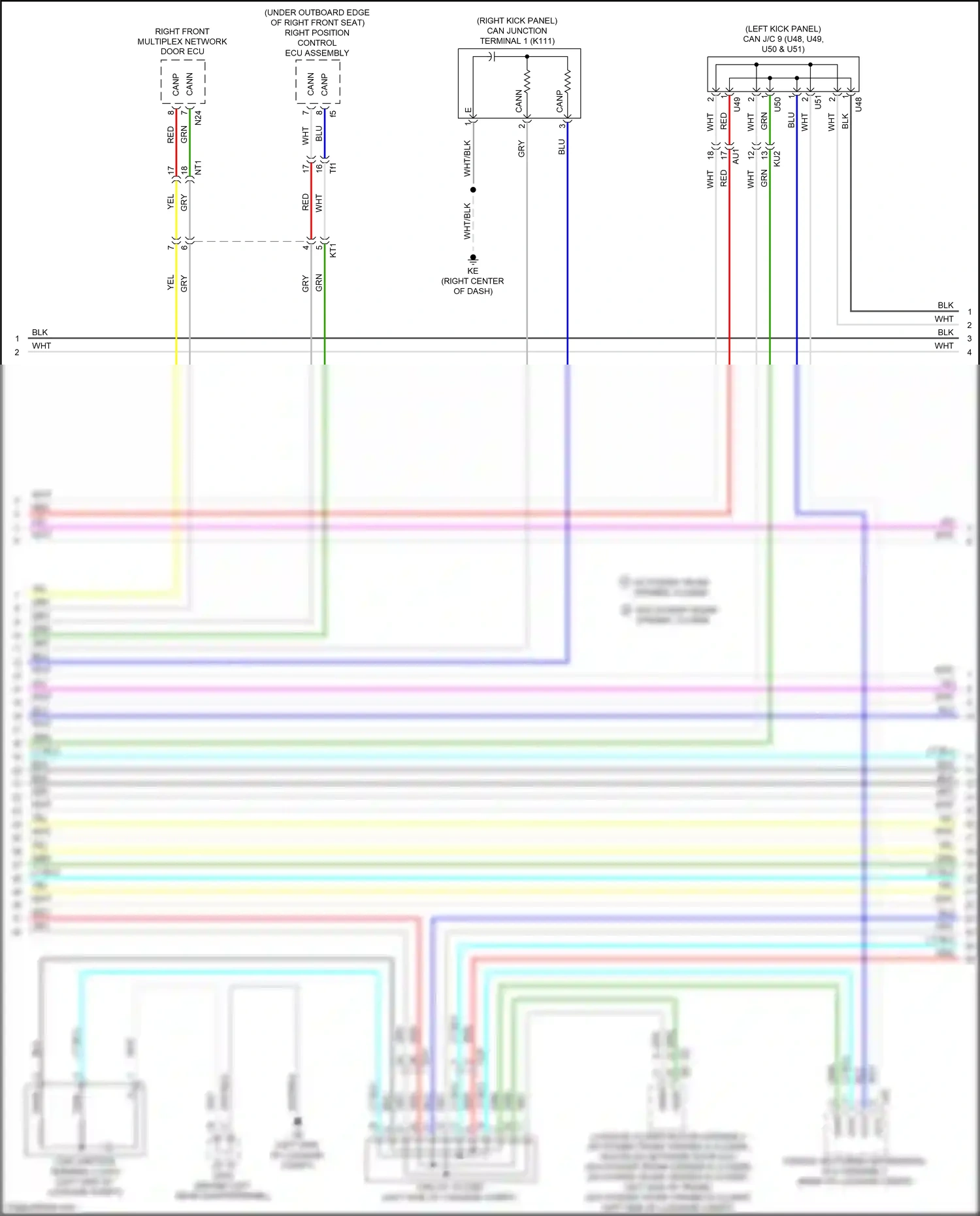 Lexus GS IV facelift (2015-2020) right front multiplex network door ecu wiring diagram  (21 of 22)