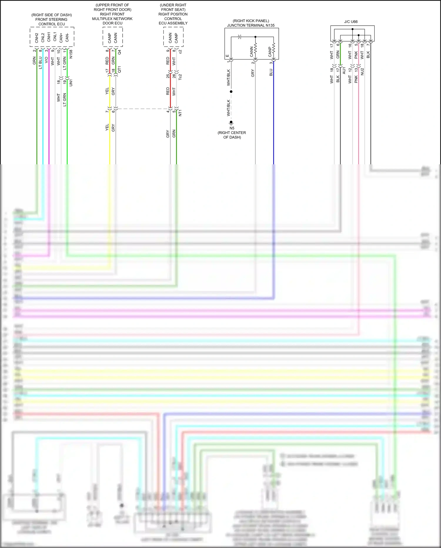Lexus GS IV facelift (2015-2020) right front multiplex network door ecu wiring diagram  (16 of 22)