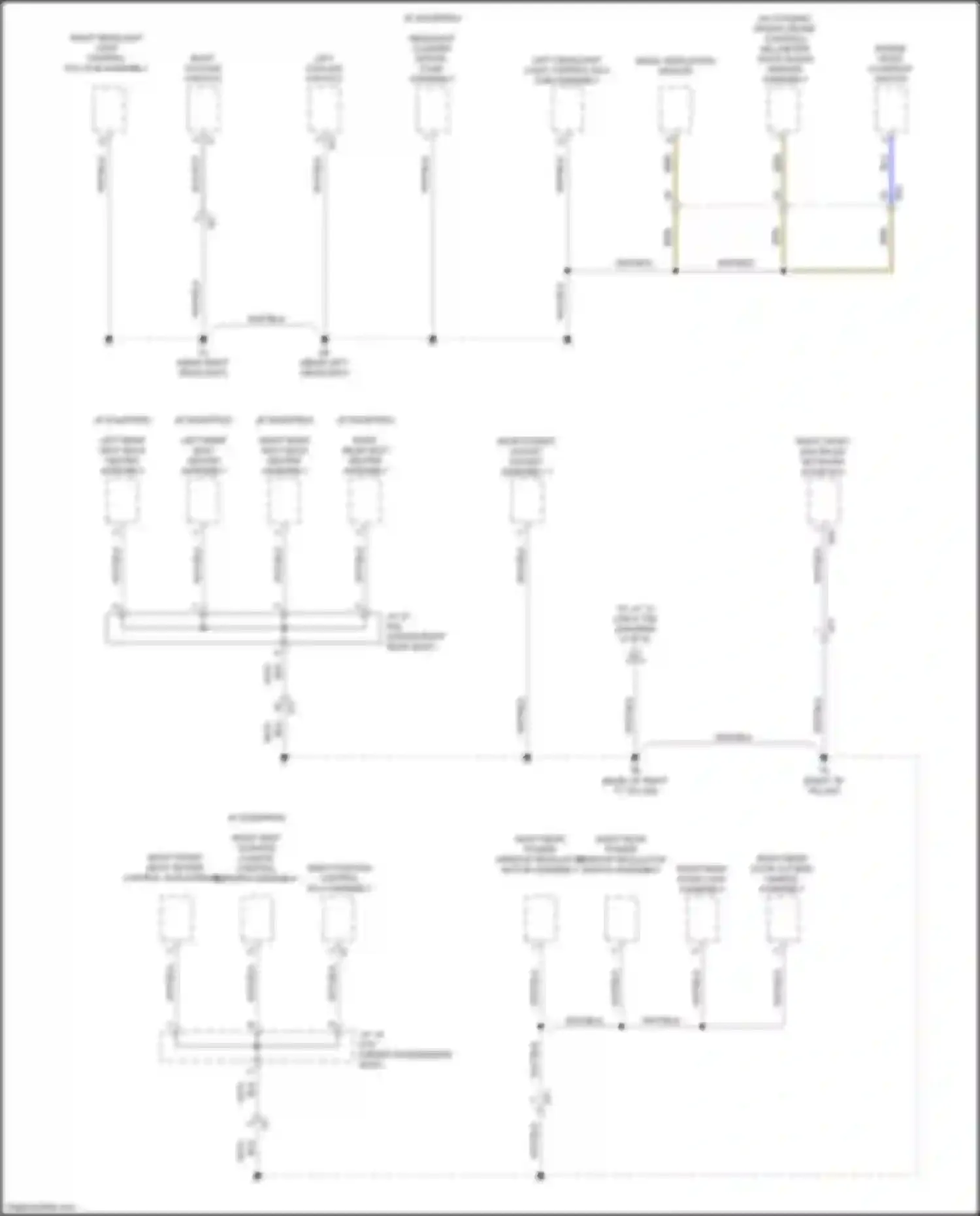 Wiring diagram right rear power window regulator switch assembly for Lexus GS IV facelift (2015-2020)
