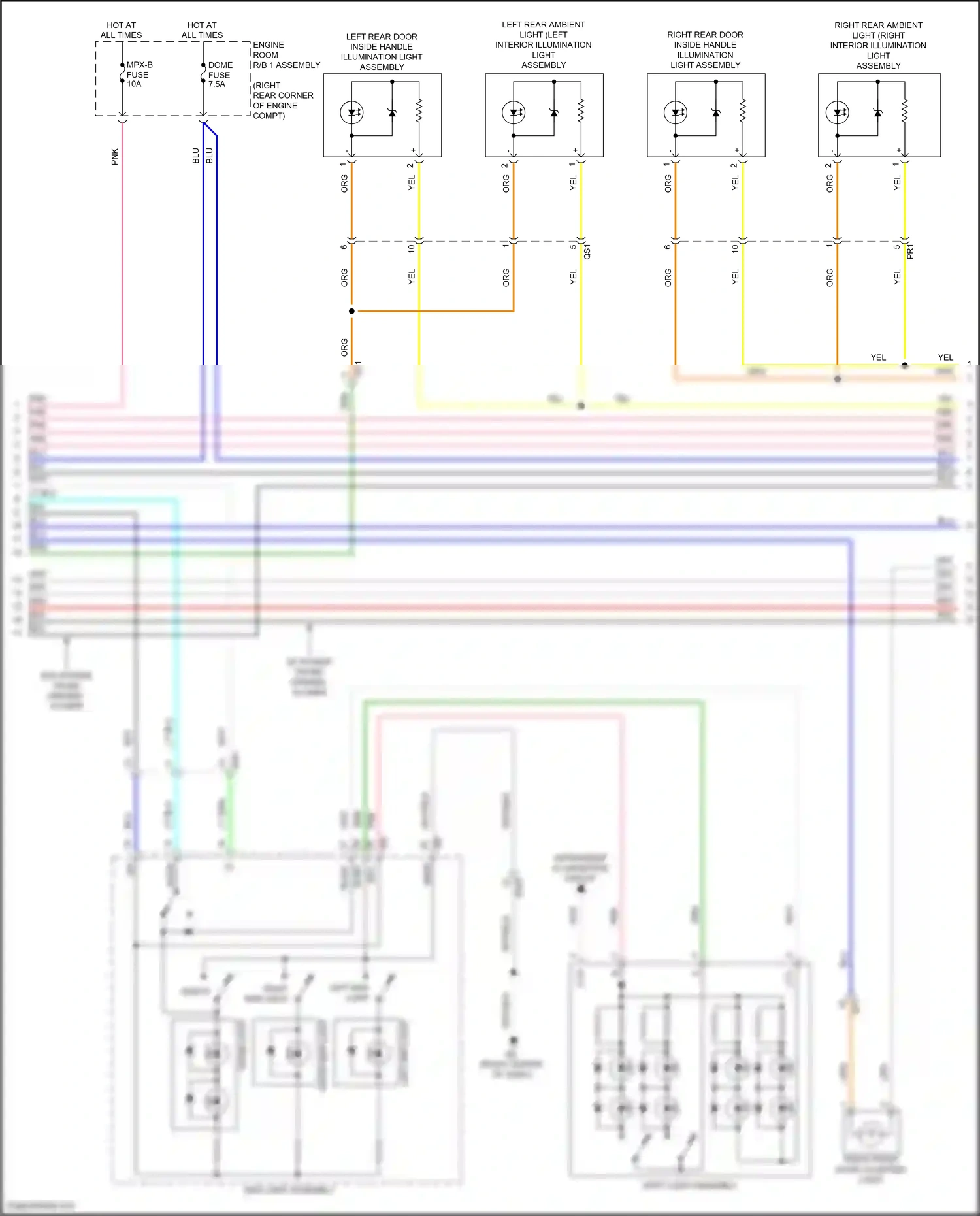 Lexus GS IV facelift (2015-2020) right map light wiring diagram  (1 of 1)