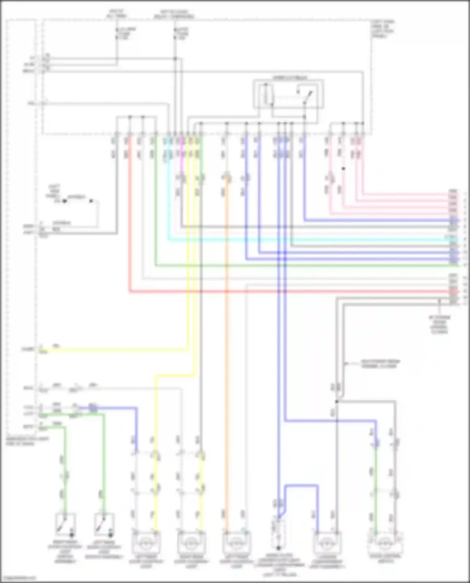 Wiring diagram right rear door courtesy light switch assembly for Lexus GS IV facelift (2015-2020) (1 of 4)