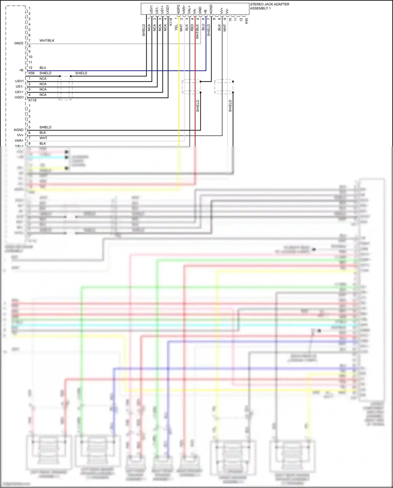 Lexus GS IV facelift (2015-2020) right rear header speaker assembly wiring diagram  (3 of 6)