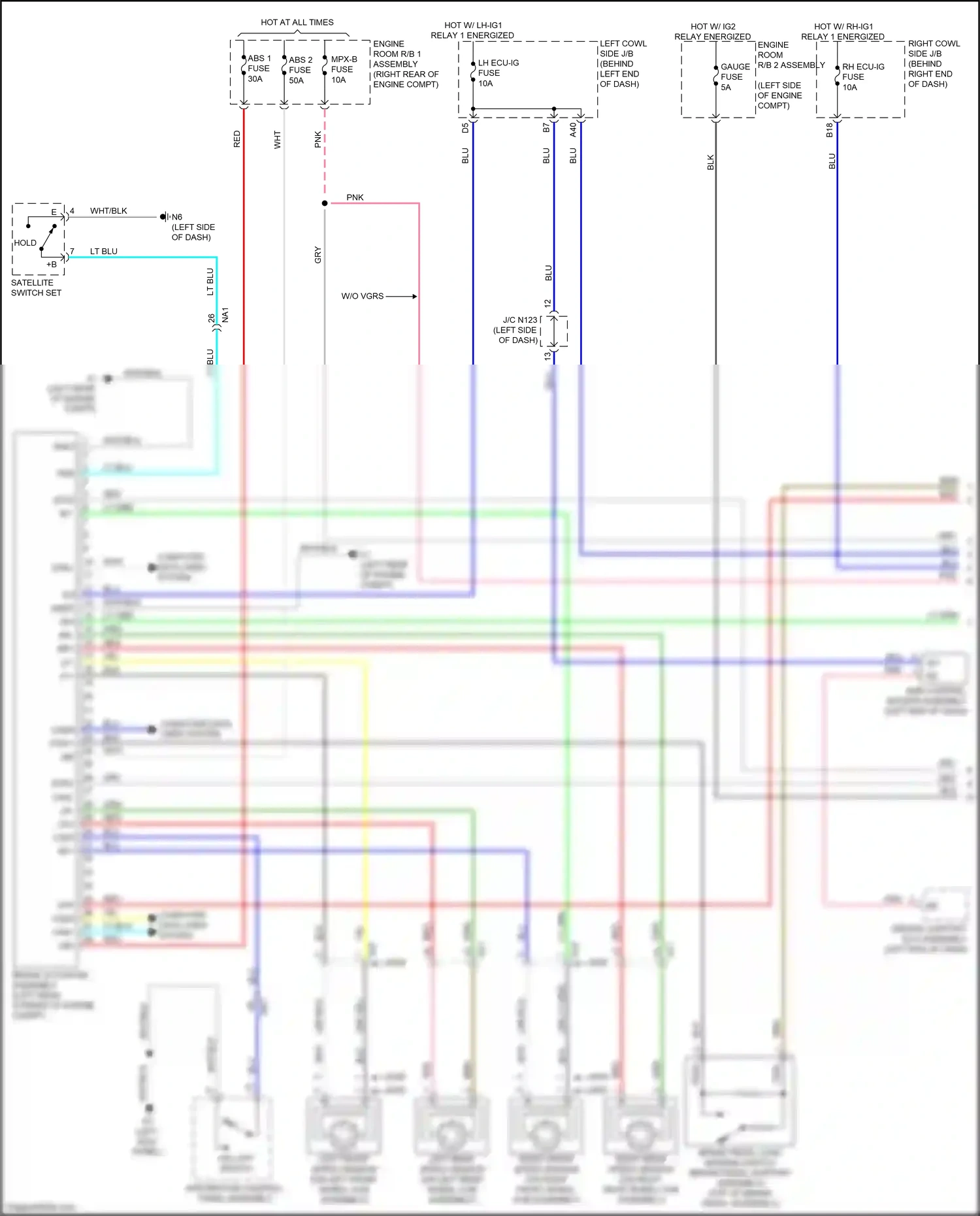 Lexus GS IV facelift (2015-2020) right rear speed sensor wiring diagram  (1 of 7)