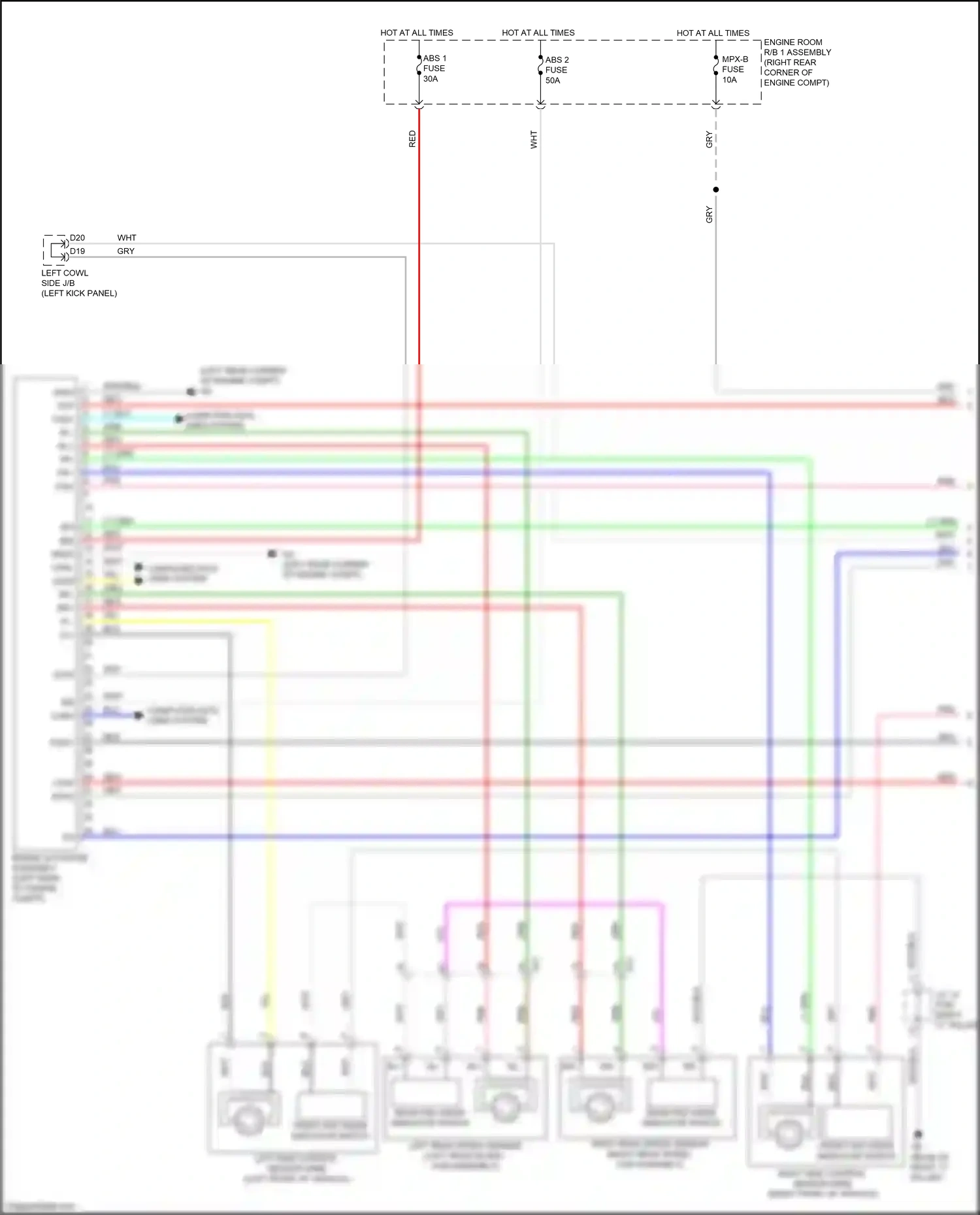 Lexus GS IV facelift (2015-2020) right rear speed sensor wiring diagram  (2 of 7)