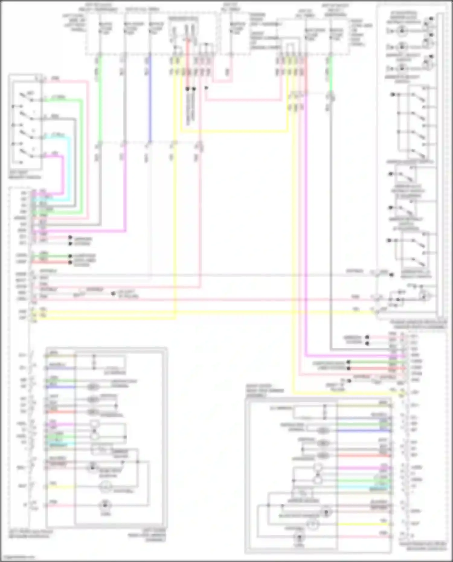Wiring diagram right outer rear view mirror assembly for Lexus GS IV facelift (2015-2020)