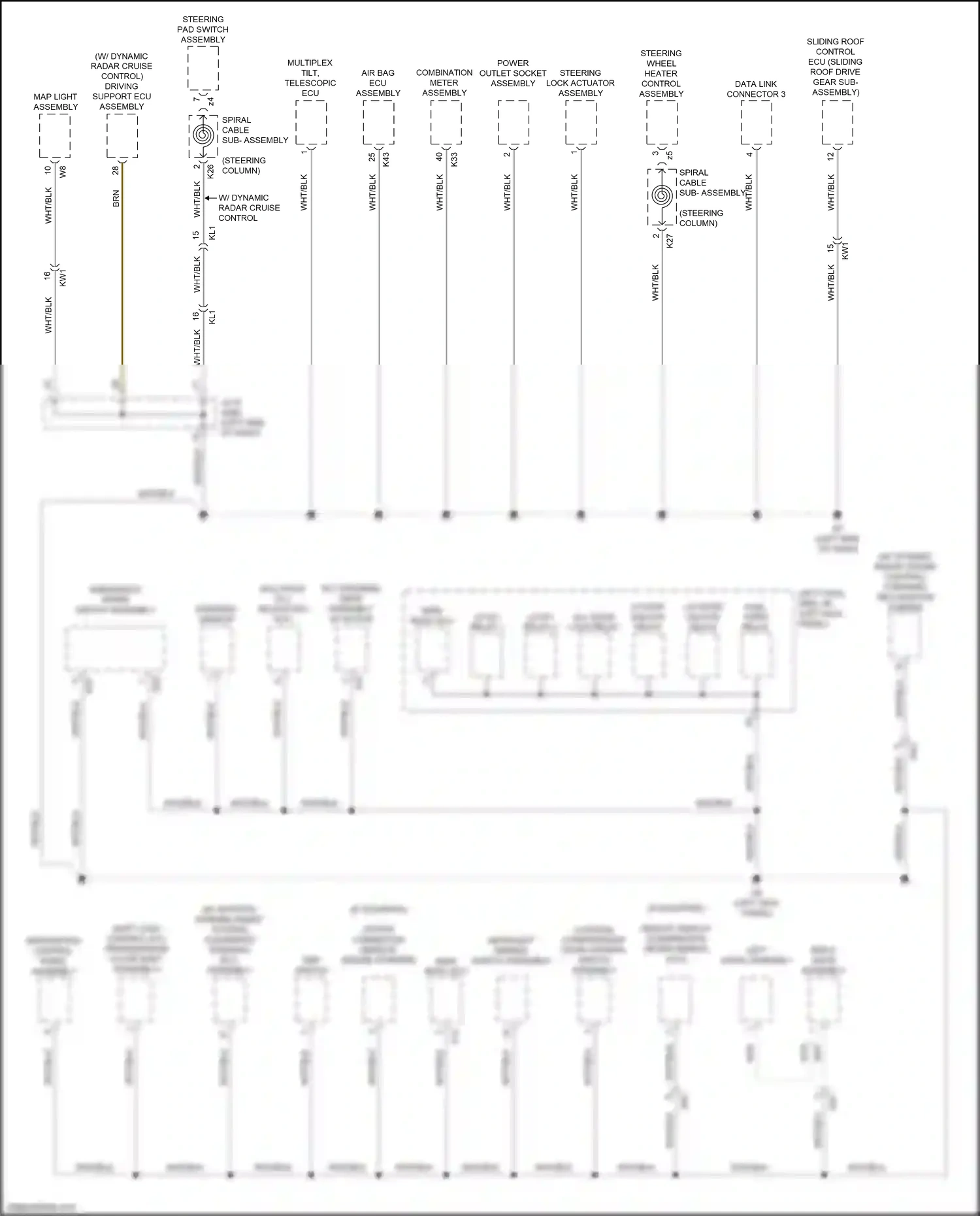 Lexus GS IV facelift (2015-2020) windshield wiper switch assembly wiring diagram  (11 of 11)