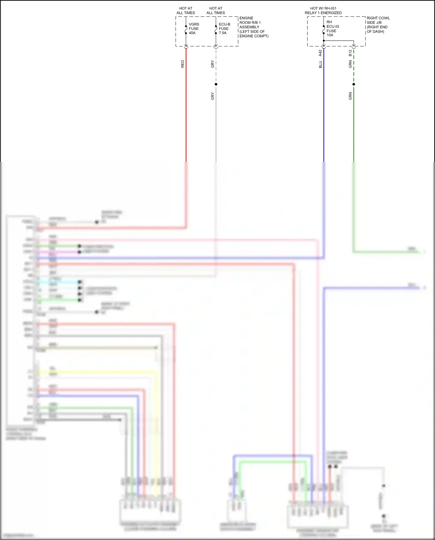 Lexus GS IV facelift (2015-2020) windshield wiper switch assembly wiring diagram  (10 of 11)