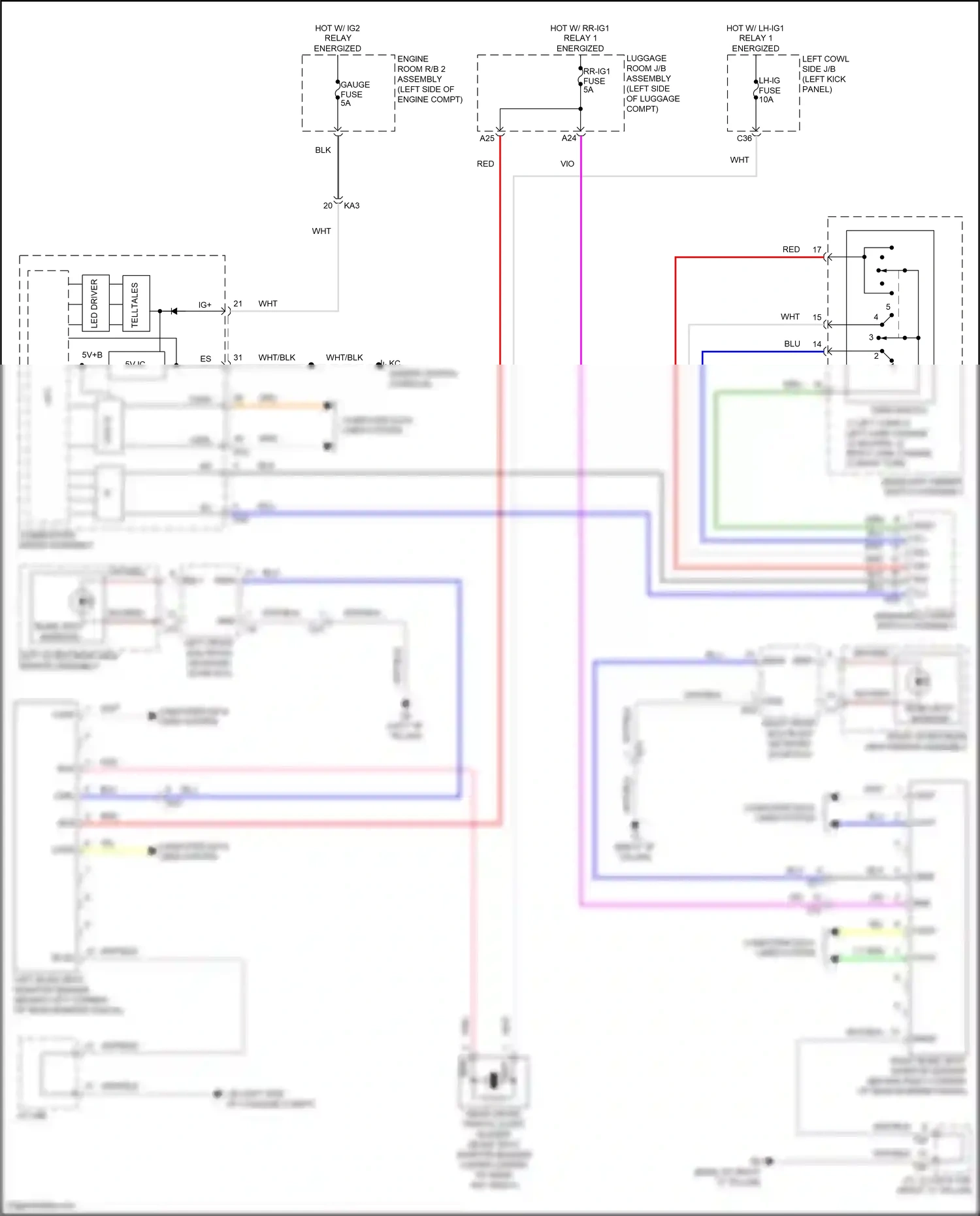 Lexus GS IV facelift (2015-2020) windshield wiper switch assembly wiring diagram  (3 of 11)