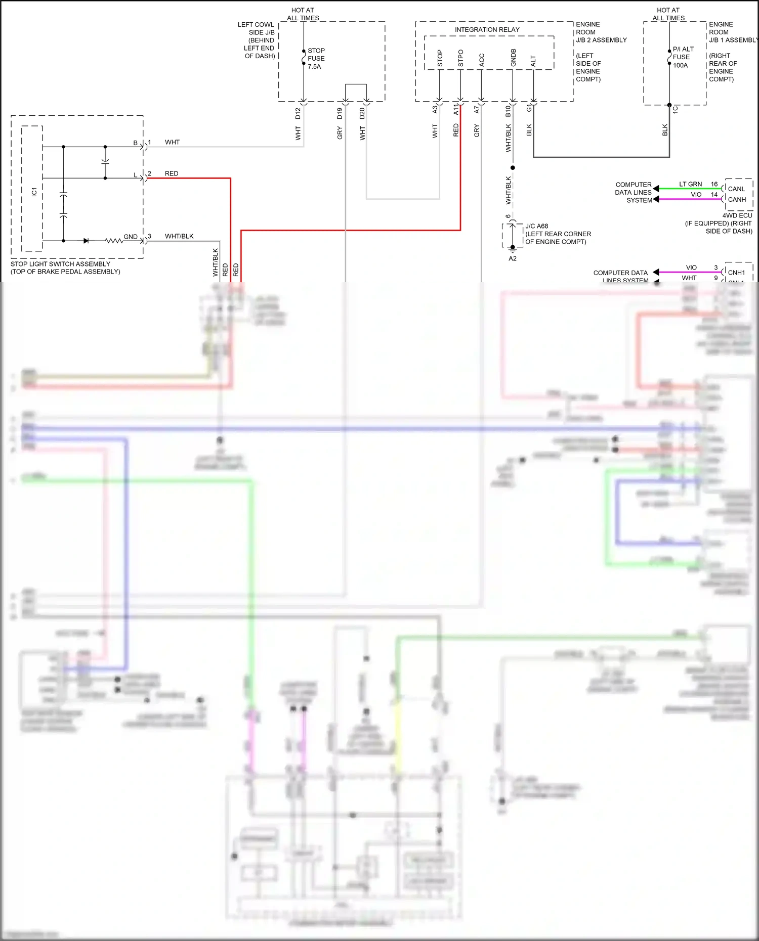 Lexus GS IV facelift (2015-2020) yaw rate sensor wiring diagram  (1 of 4)