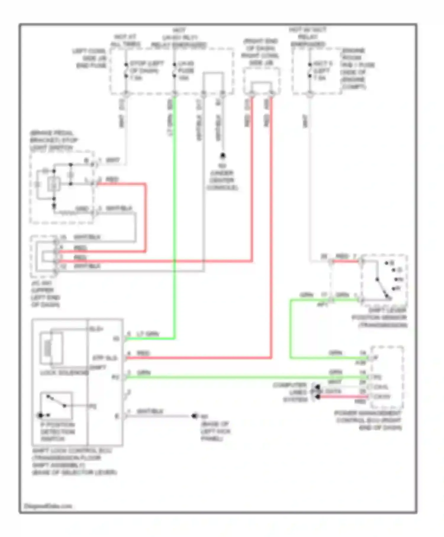 GS Lexus IV (2011-2015): Shift interlock circuit