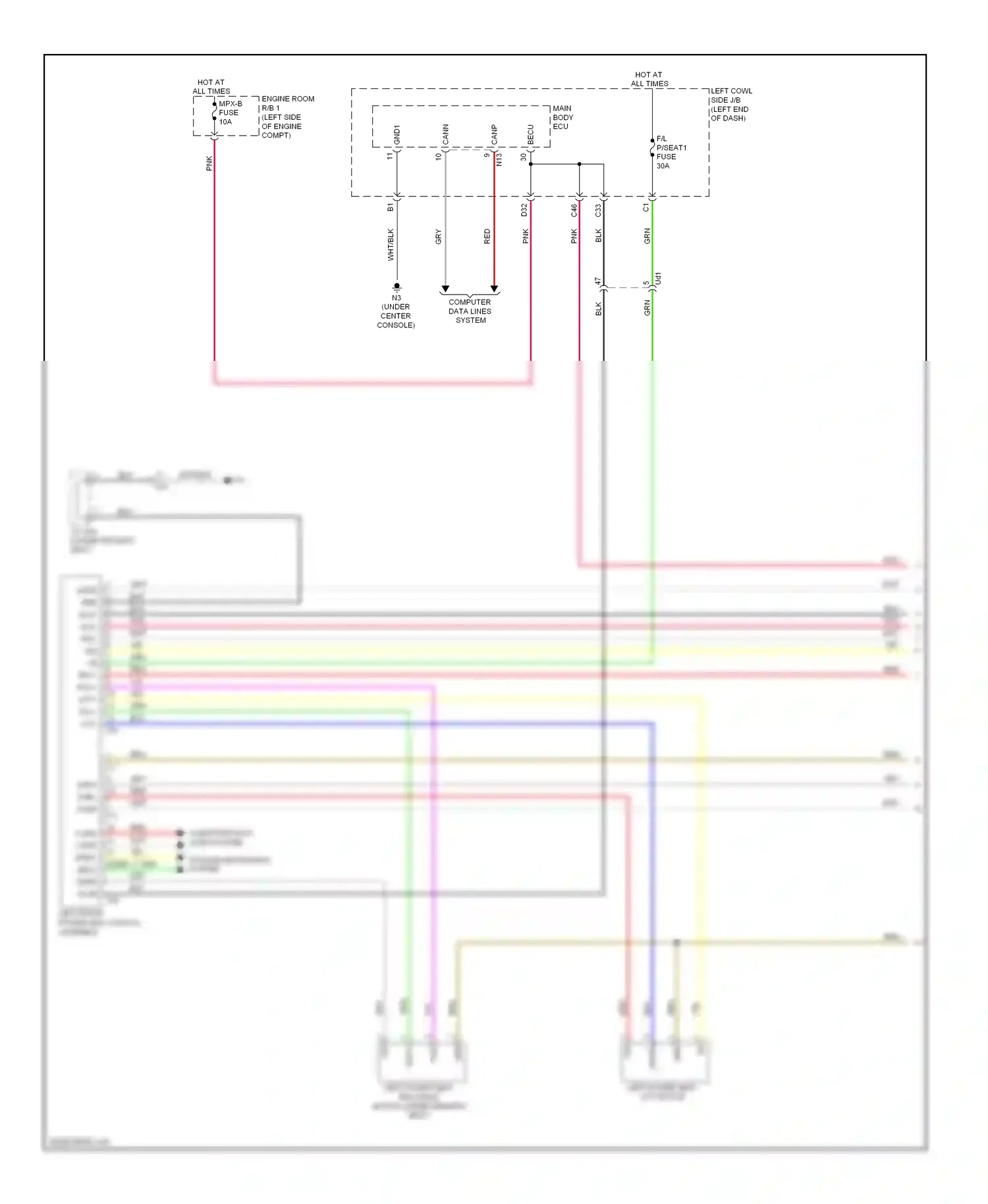 Lexus GS IV (2011-2015) back wiring diagram  (1 of 9)