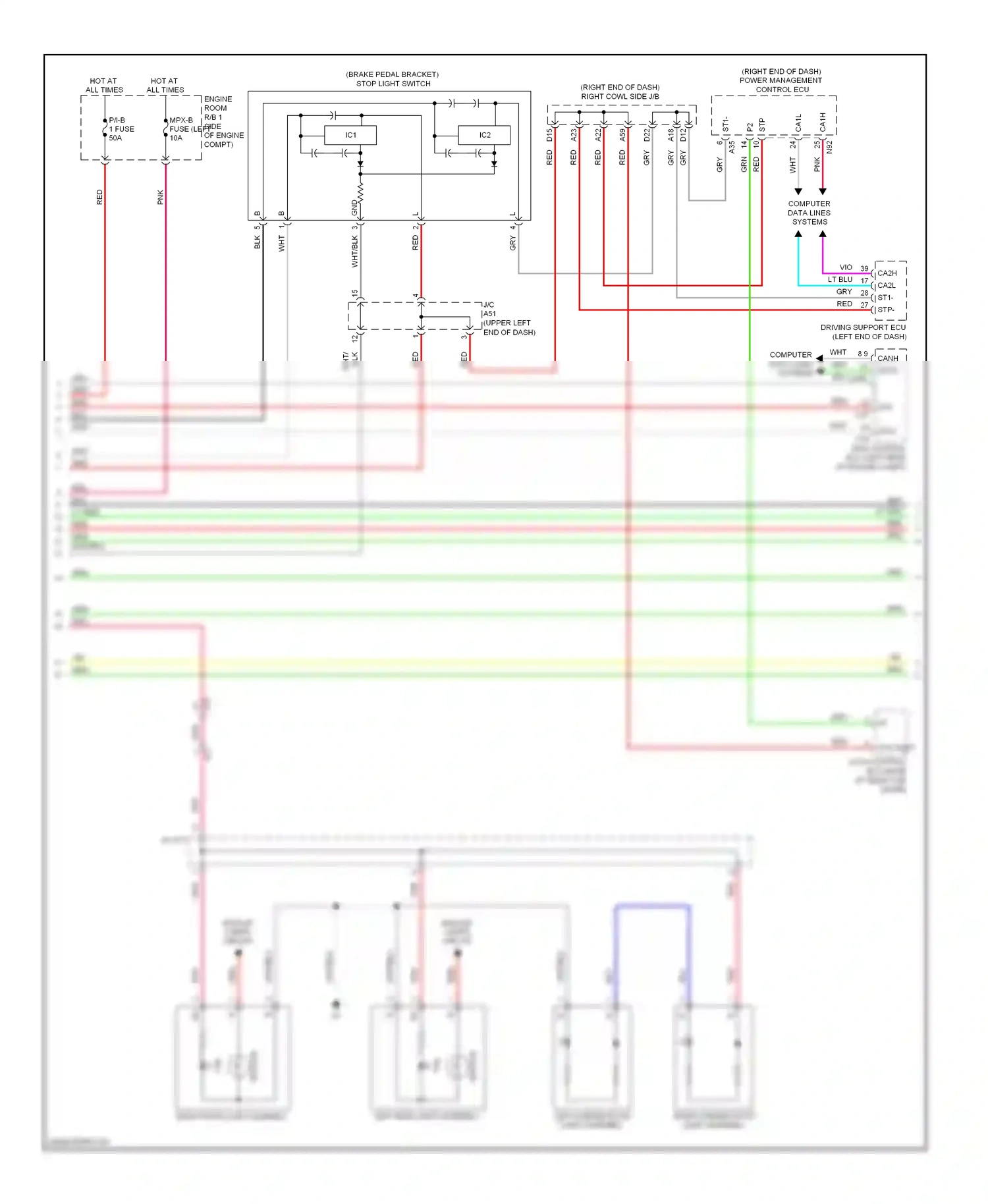 Lexus GS IV (2011-2015) backup wiring diagram  (2 of 2)