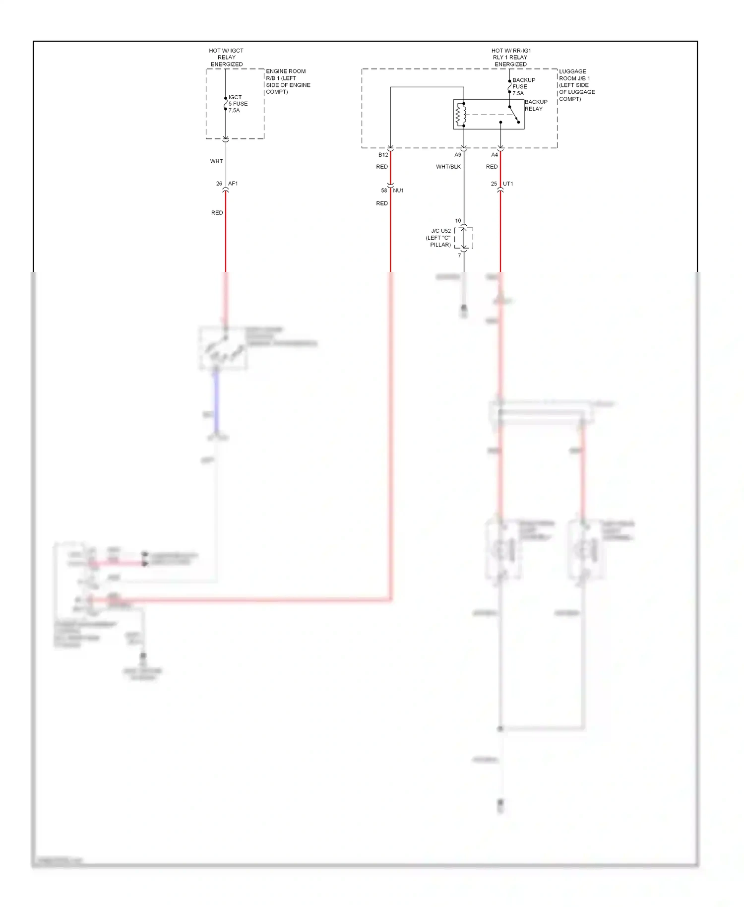 Lexus GS IV (2011-2015) backup wiring diagram  (1 of 2)
