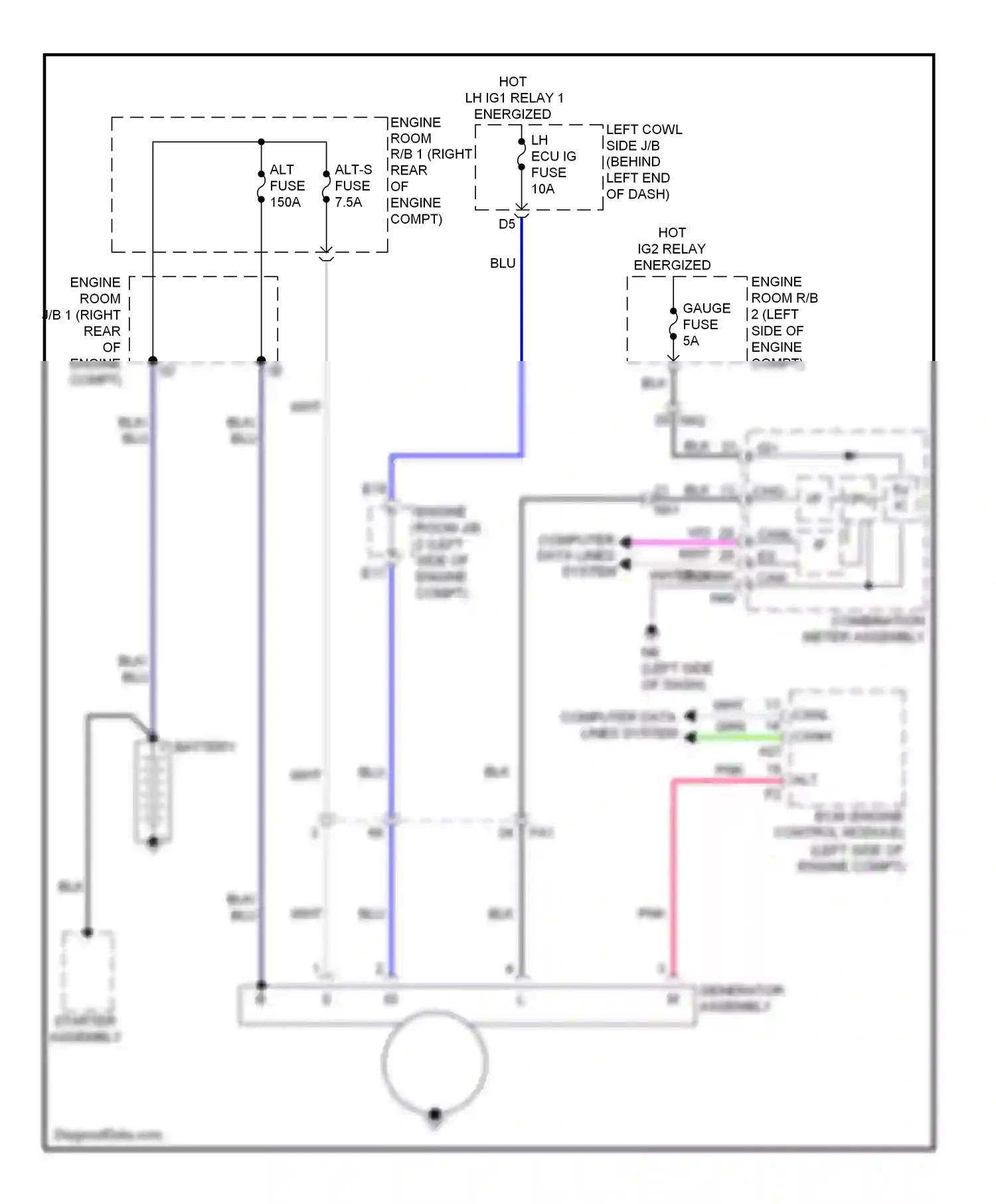 Lexus GS IV (2011-2015) ecm (engine control module) (left side of engine compt) wiring diagram  (3 of 17)