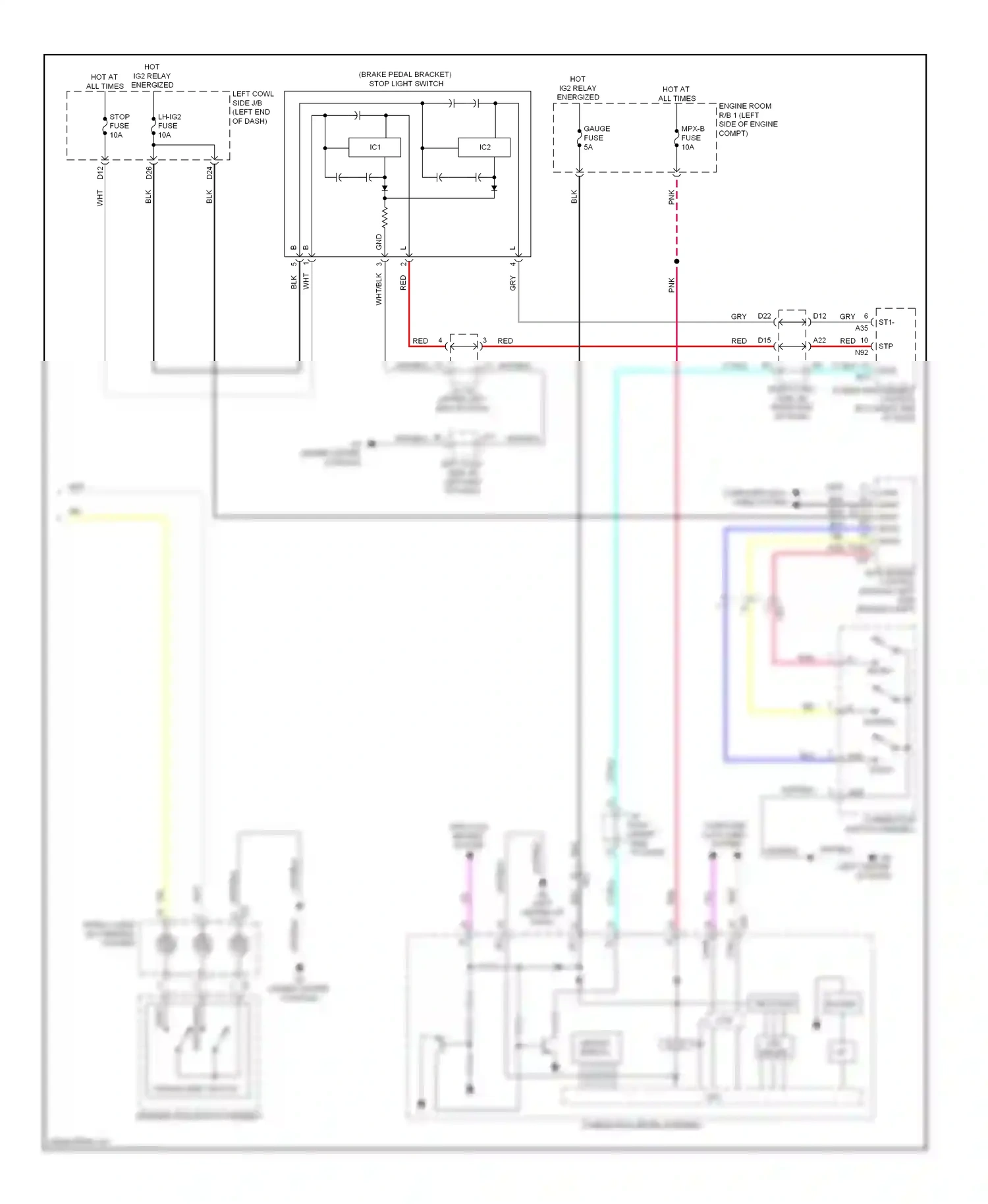 Lexus GS IV (2011-2015) ecm (engine control module) (left side of wiring diagram  (1 of 1)