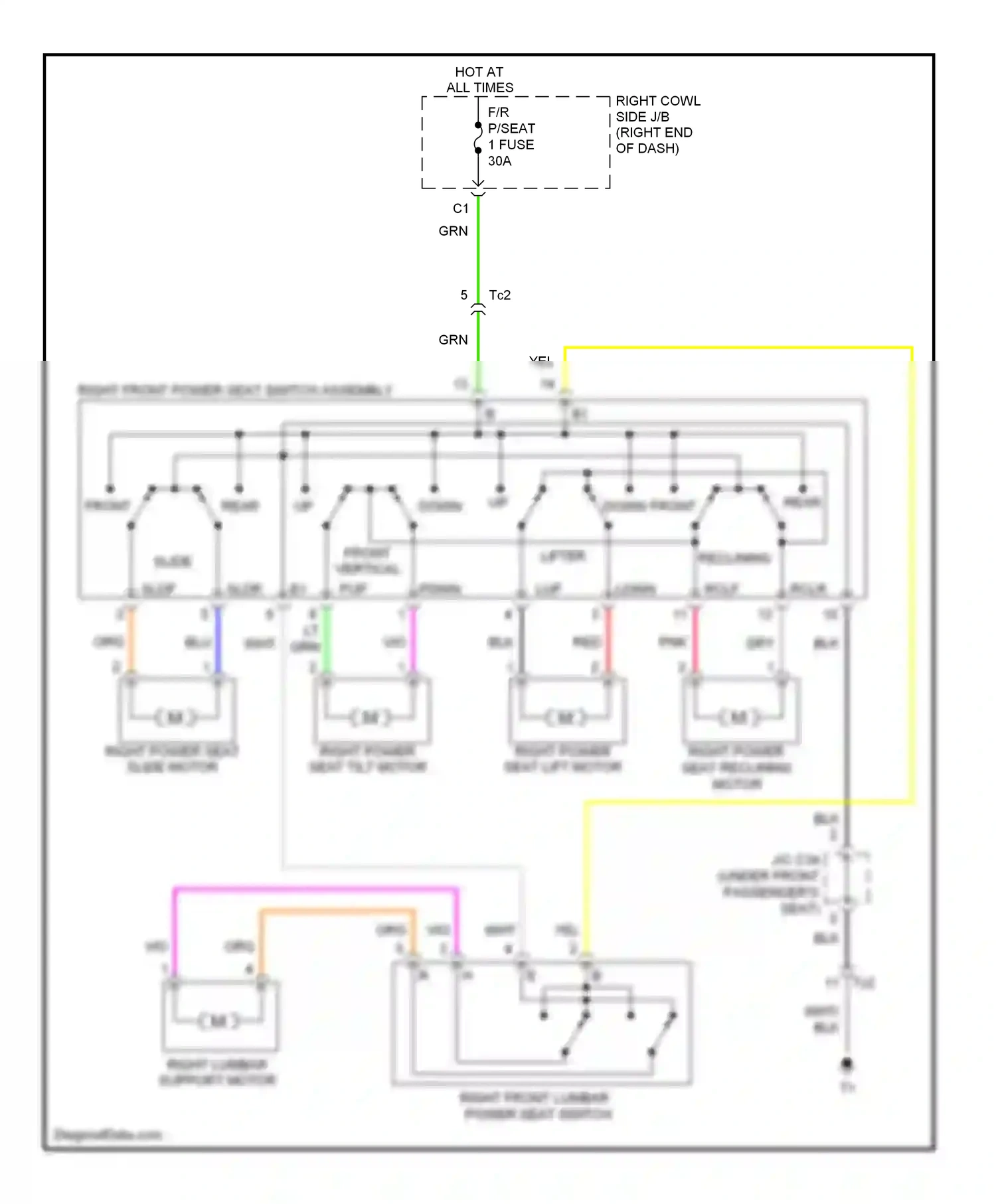 Lexus GS IV (2011-2015) front wiring diagram  (1 of 1)