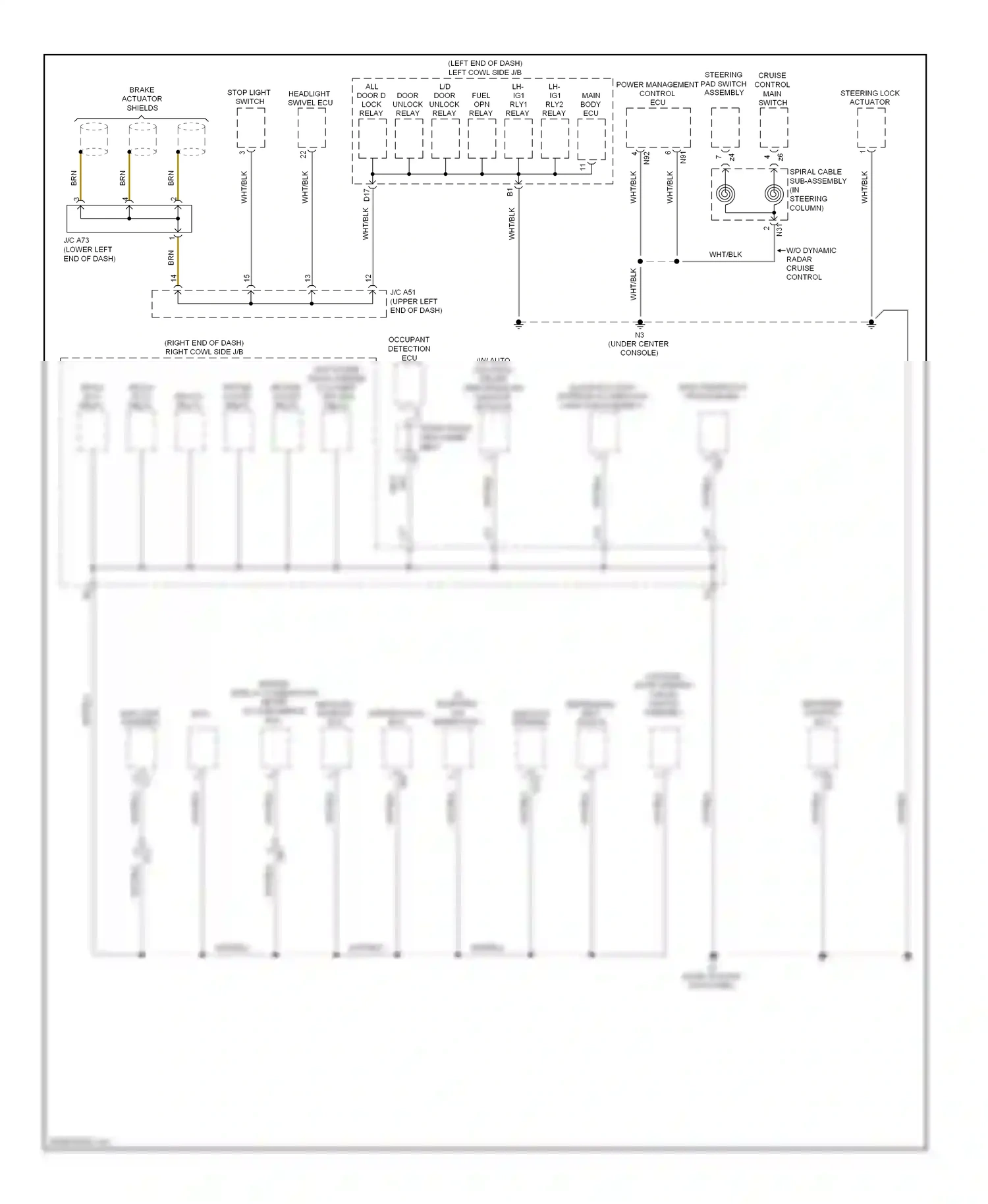 Lexus GS IV (2011-2015) headup display (combination meter id code mirror ecu) box wiring diagram  (1 of 1)