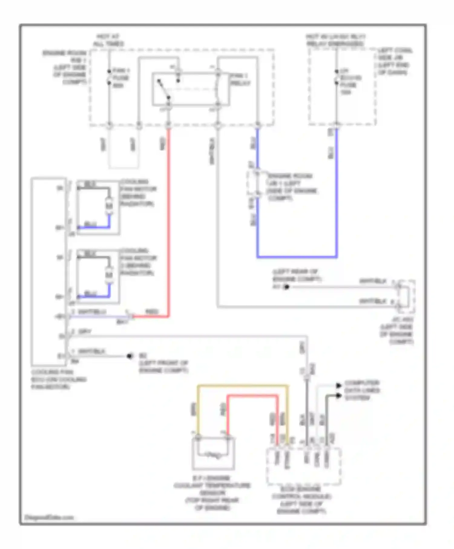 Wiring diagram fan 1 relay for Lexus GS IV (2011-2015)