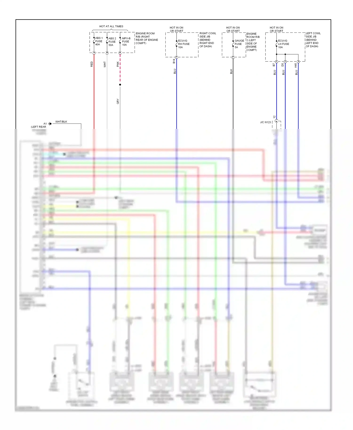 Lexus GS IV (2011-2015) (left kick panel) wiring diagram  (1 of 6)