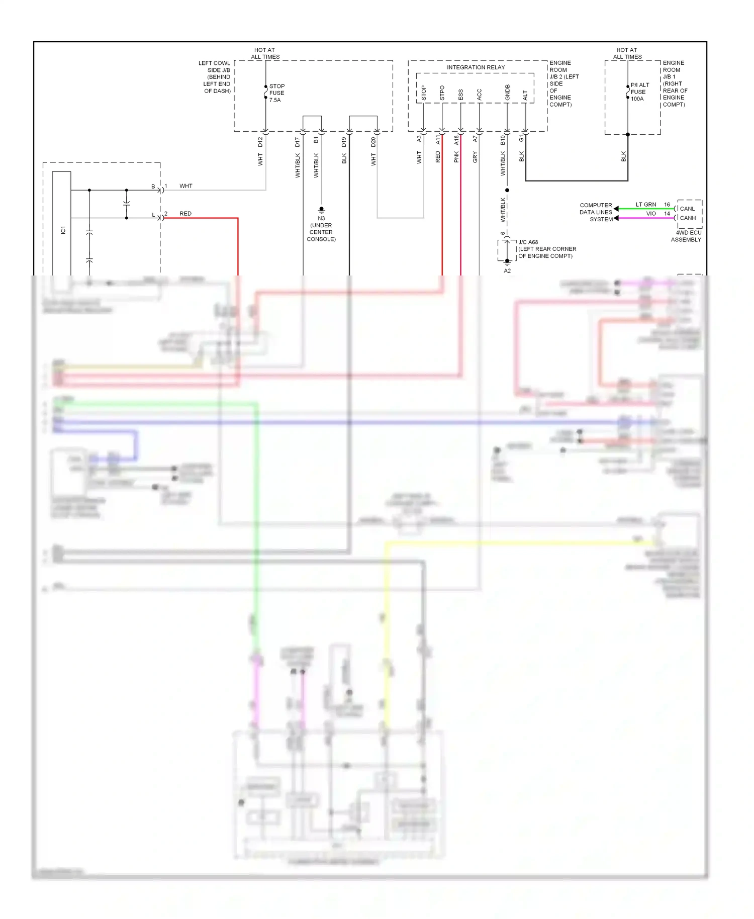 Lexus GS IV (2011-2015) (left kick panel) wiring diagram  (2 of 6)