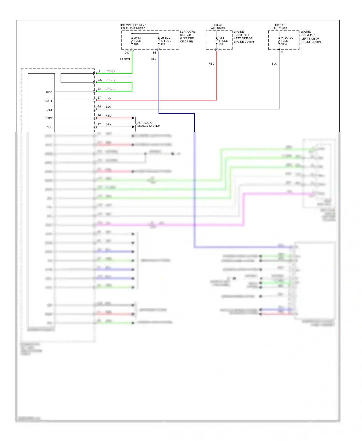 Lexus GS IV (2011-2015) rssh wiring diagram  (1 of 2)