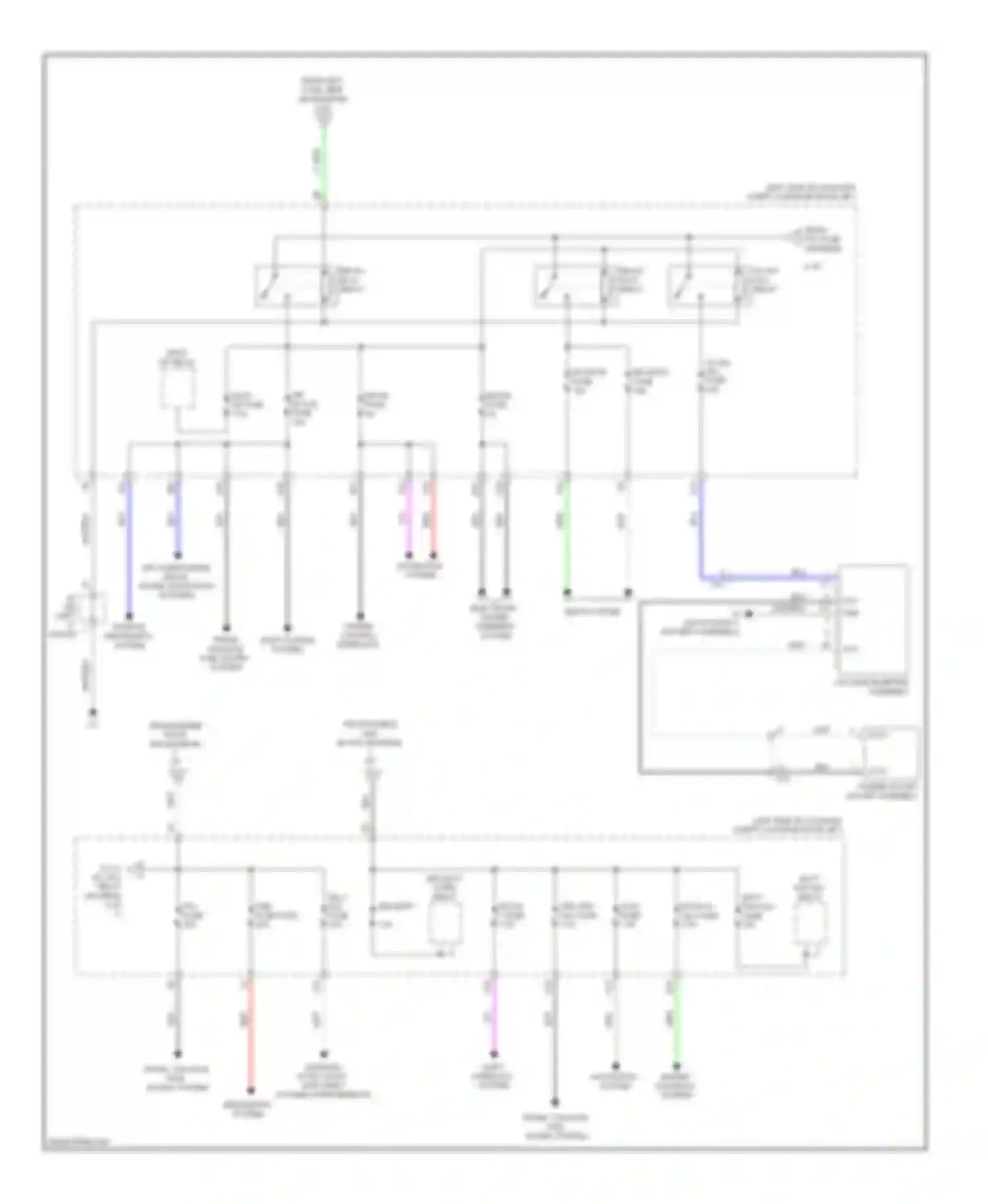 Wiring diagram warning, door locks, anti-theft systems supplemental restraints system for Lexus GS IV (2011-2015) (1 of 1)