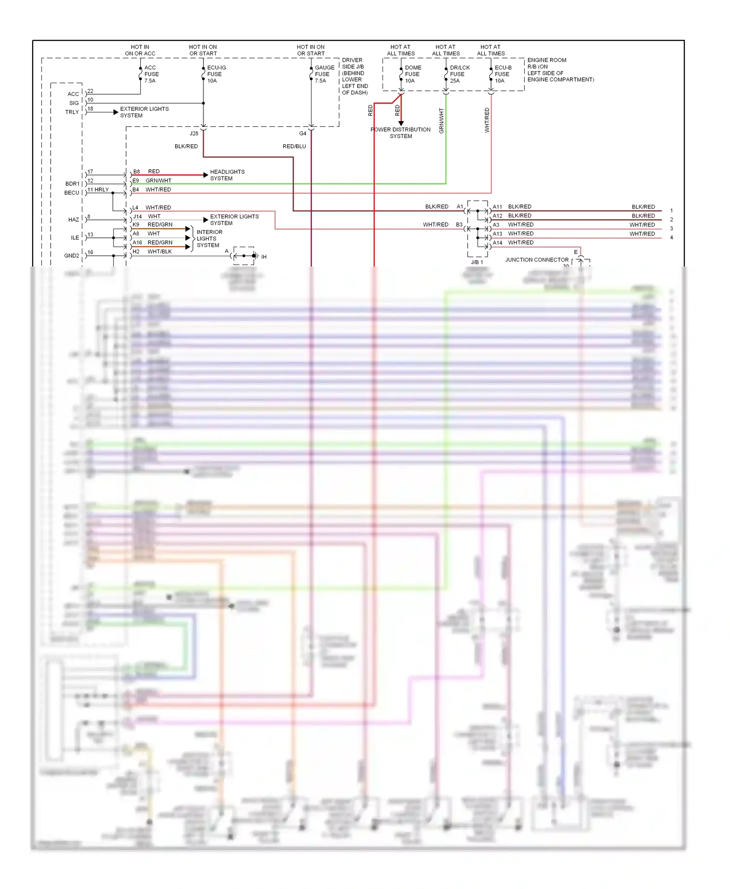 Lexus GX J120 (2002-2009) headlights system computer data lines system wiring diagram  (1 of 2)