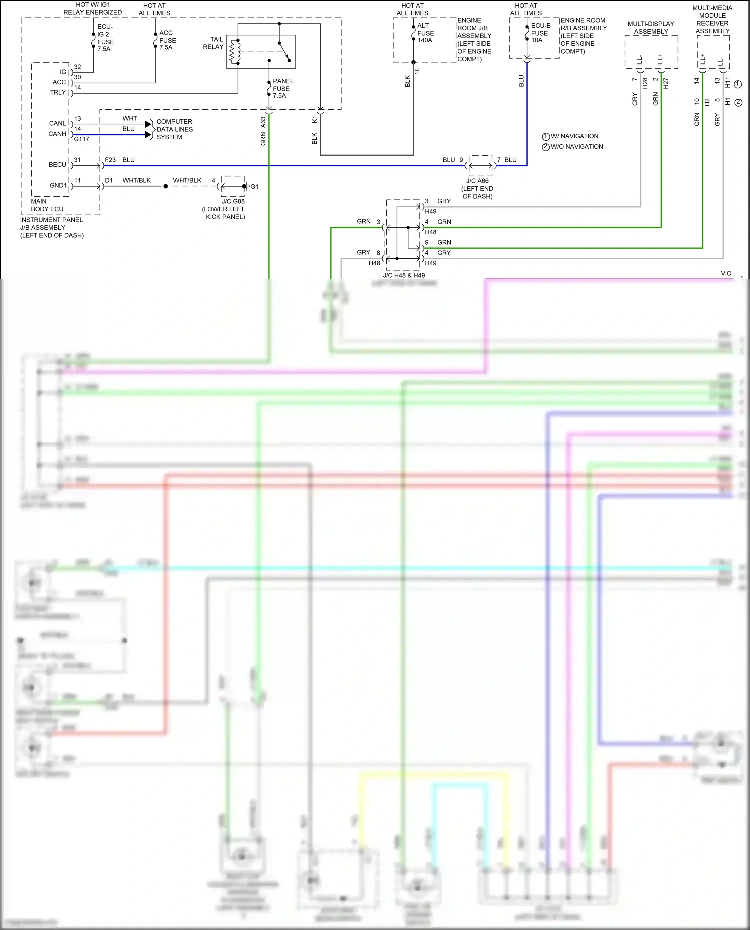 Lexus GX J150 facelift 2 (2019-2023) computer data lines system wiring diagram  (43 of 69)