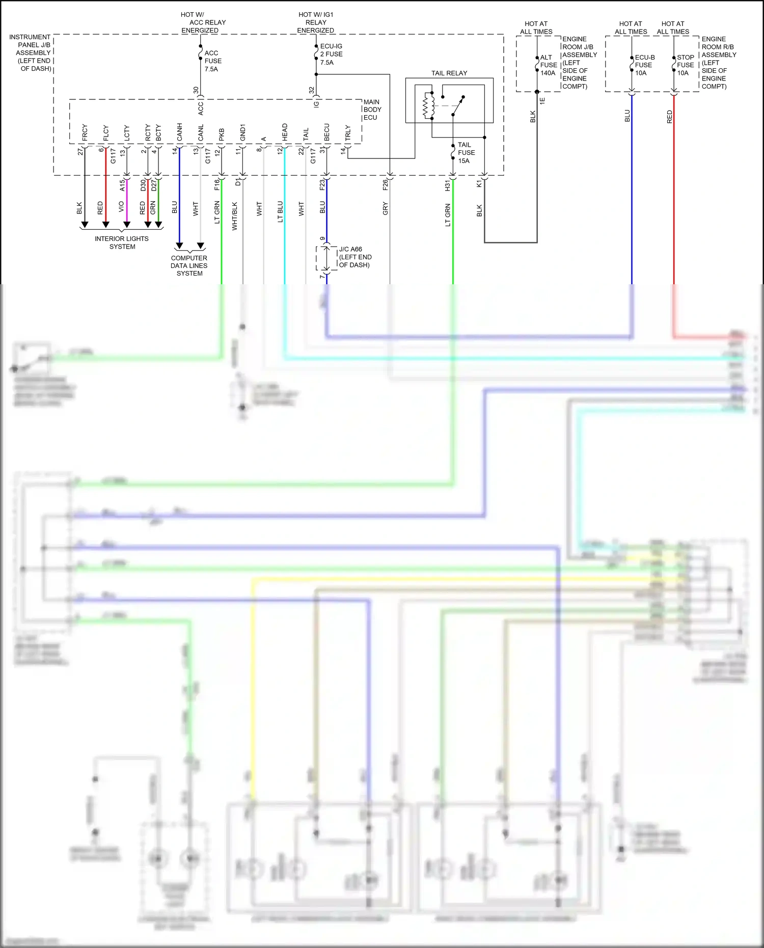 Lexus GX J150 facelift 2 (2019-2023) computer data lines system wiring diagram  (22 of 69)