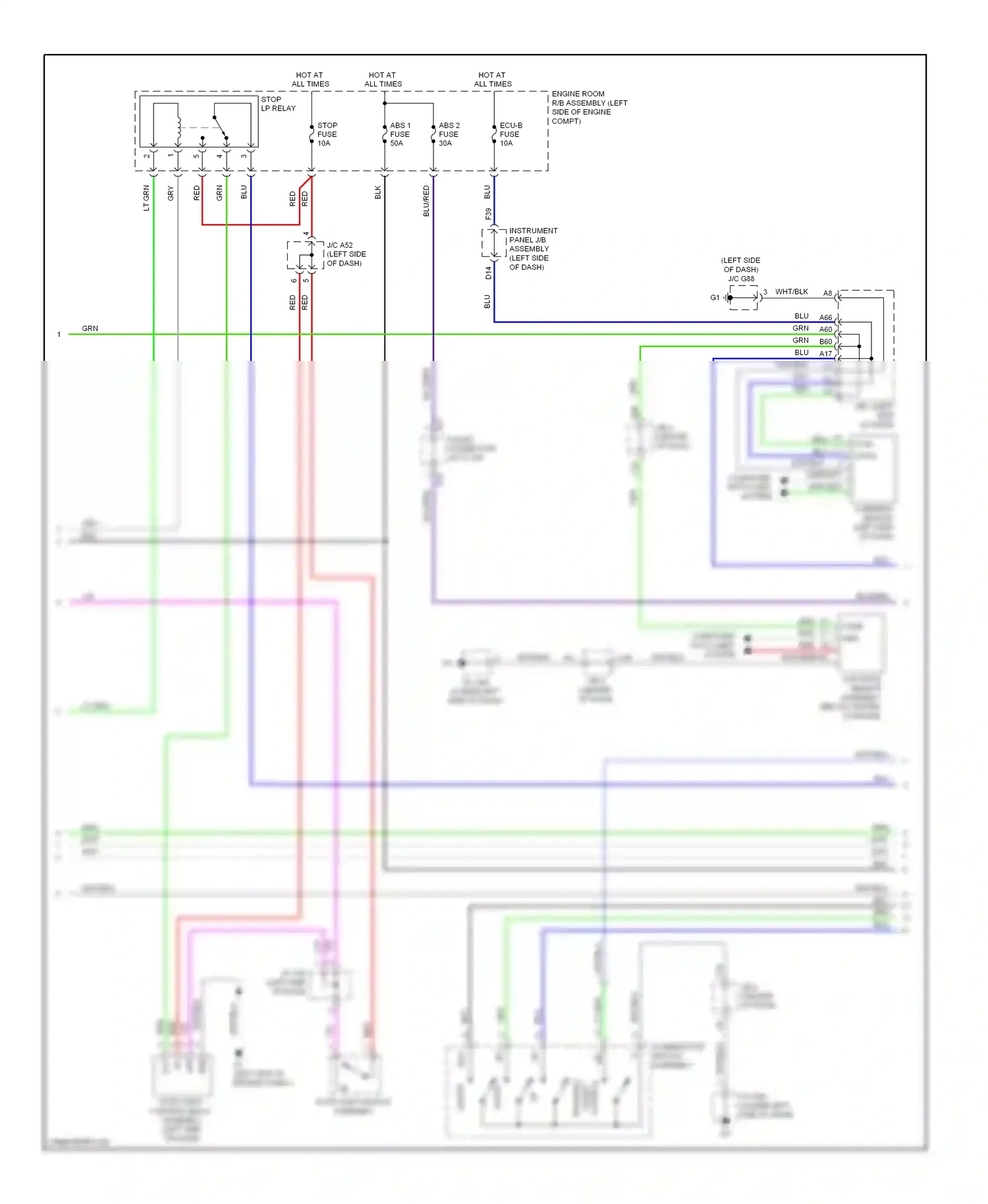 Lexus GX J150 (2009-2013) control wiring diagram  (1 of 2)