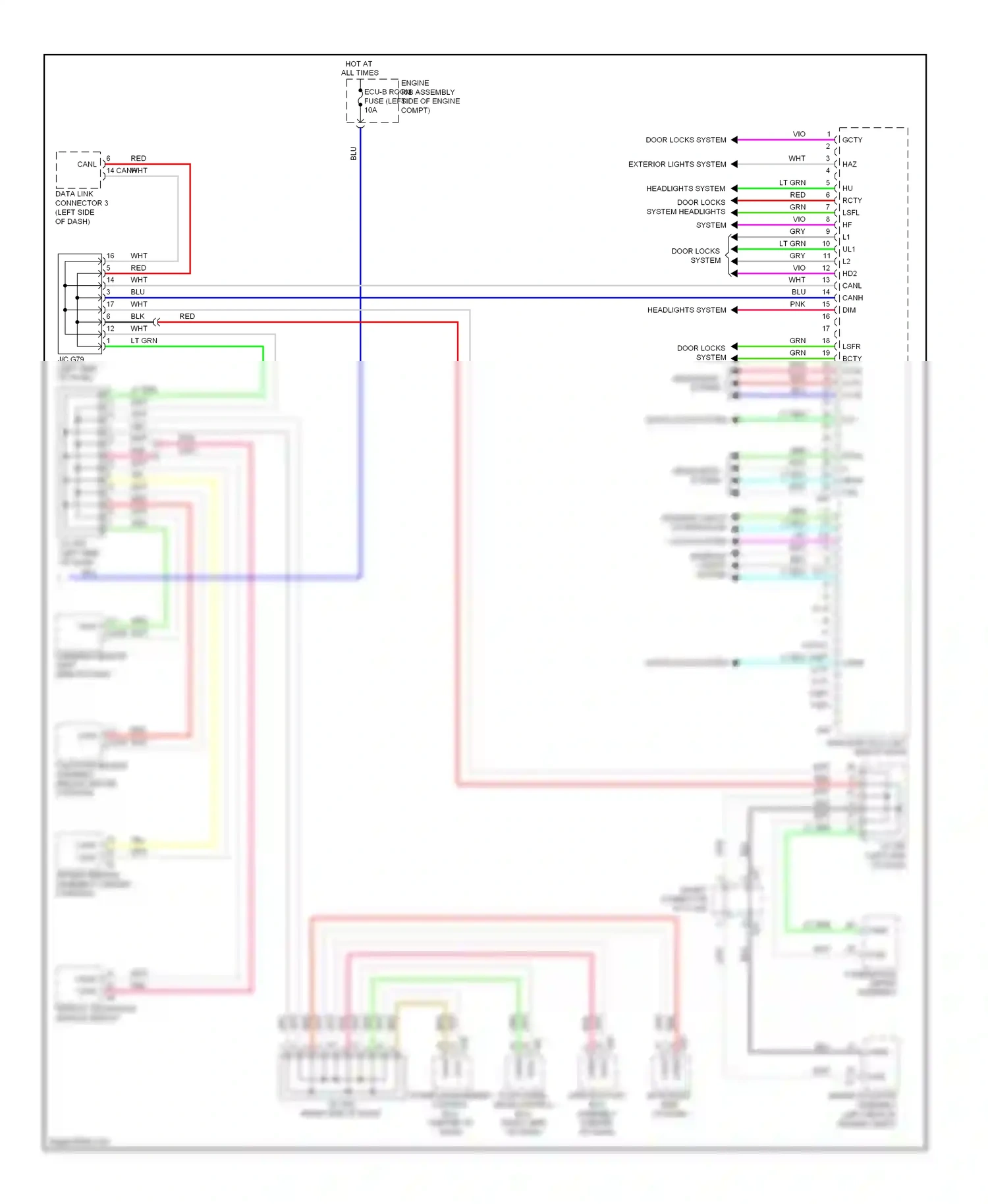 Lexus GX J150 (2009-2013) engine wiring diagram  (1 of 6)