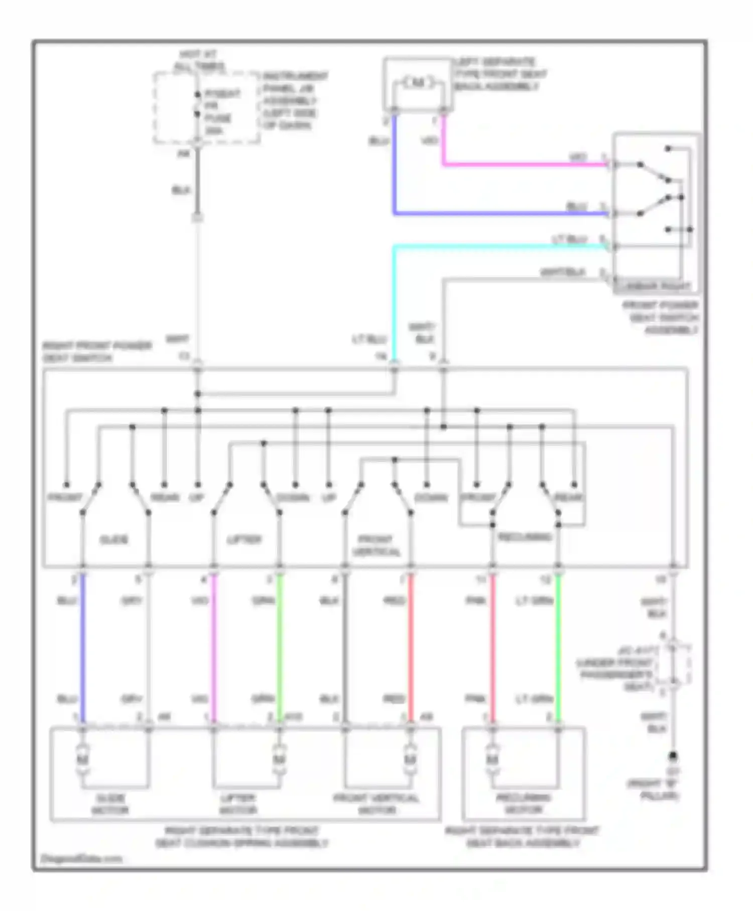Wiring diagram front vertical motor for Lexus GX J150 (2009-2013) (1 of 1)