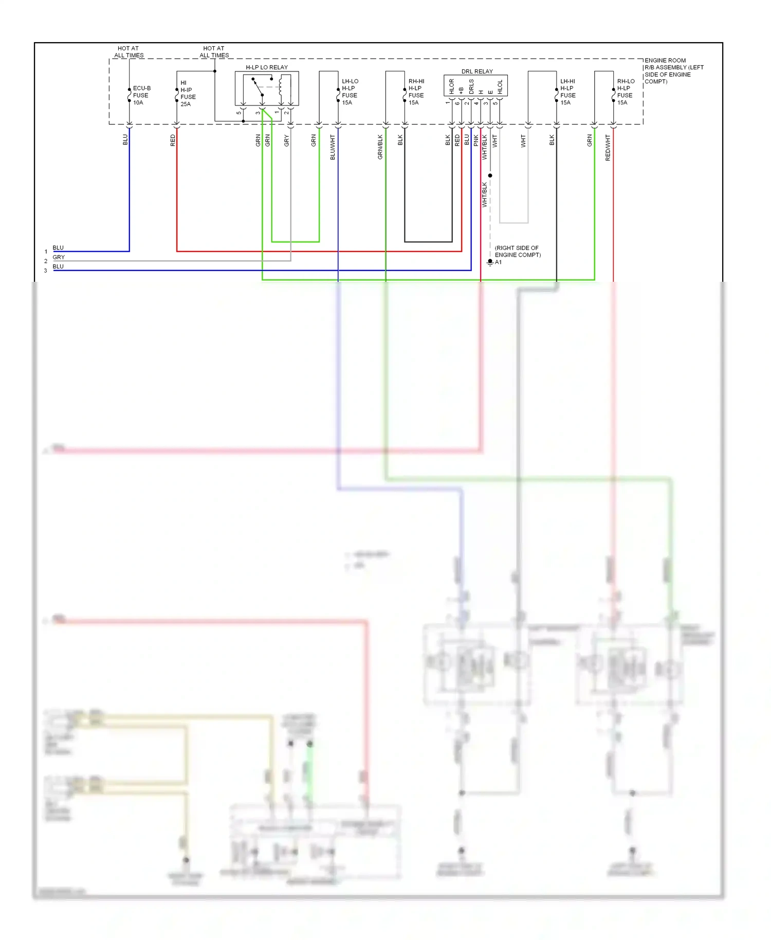 Lexus GX J150 (2009-2013) front wiring diagram  (1 of 2)