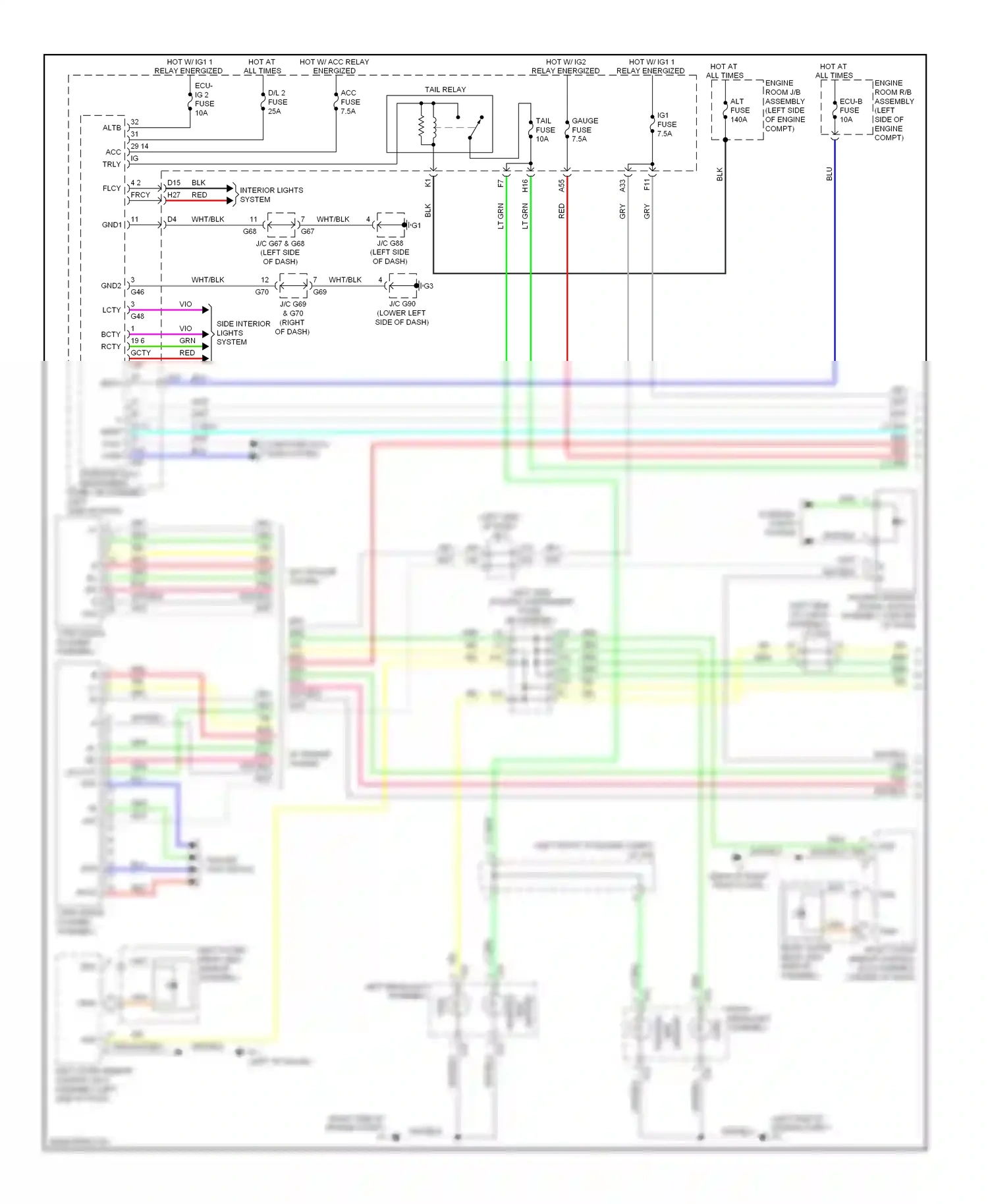 Lexus GX J150 (2009-2013) system wiring diagram  (2 of 2)