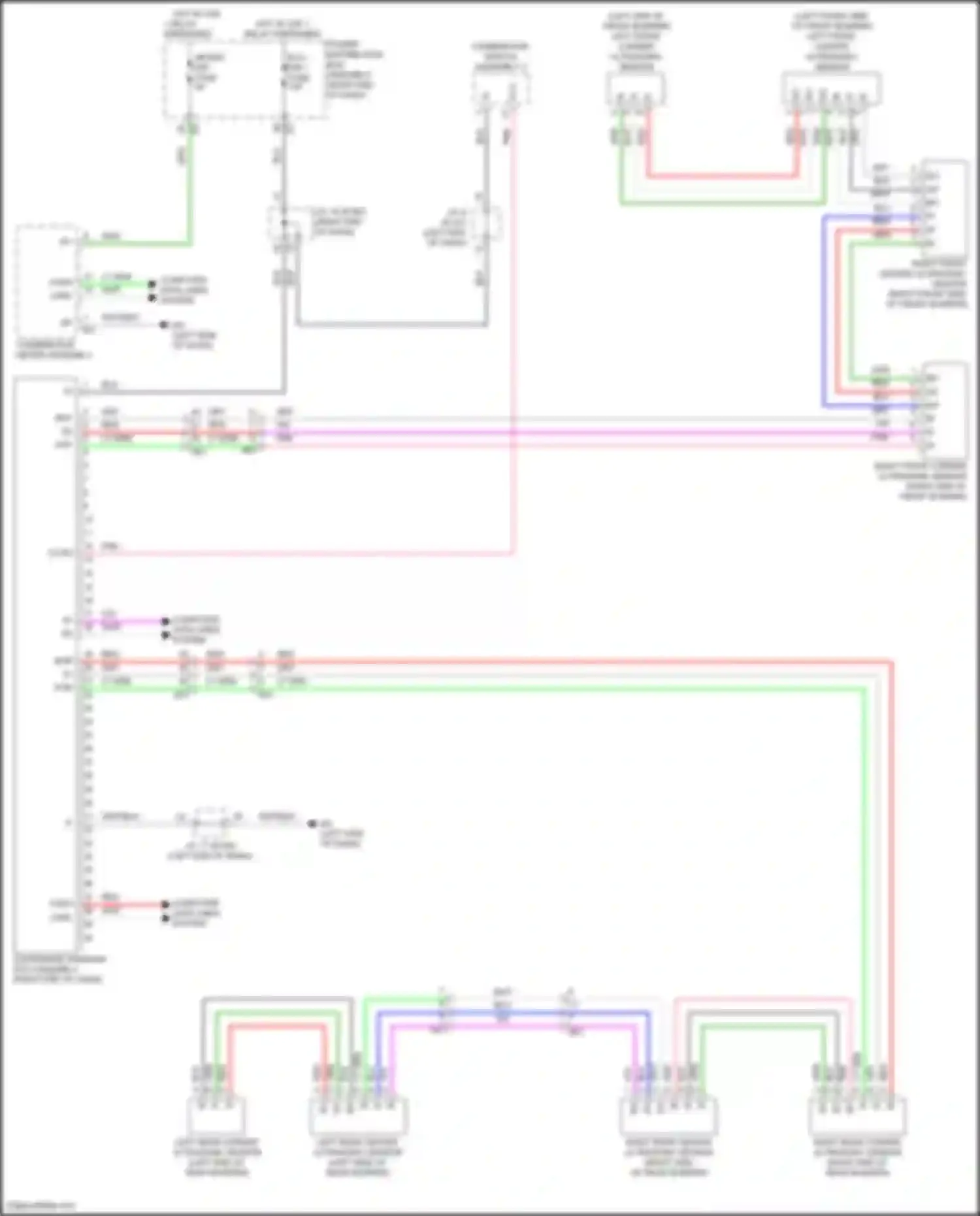 Wiring diagram left rear corner ultrasonic sensor for Lexus GX J310 (2023-2024) (1 of 1)