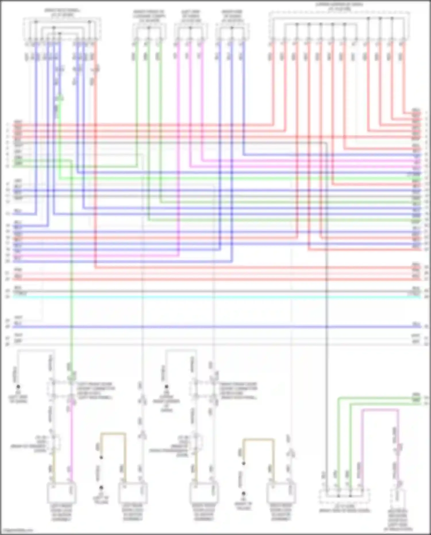 Wiring diagram left rear door lock w/ motor assembly for Lexus GX J310 (2023-2024) (1 of 7)