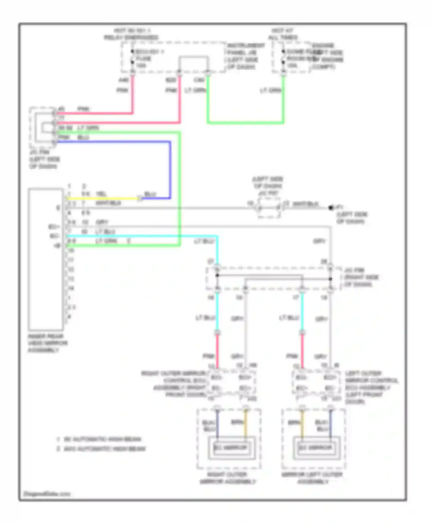 HS Lexus I (2009-2012): Electrochromic mirror circuit