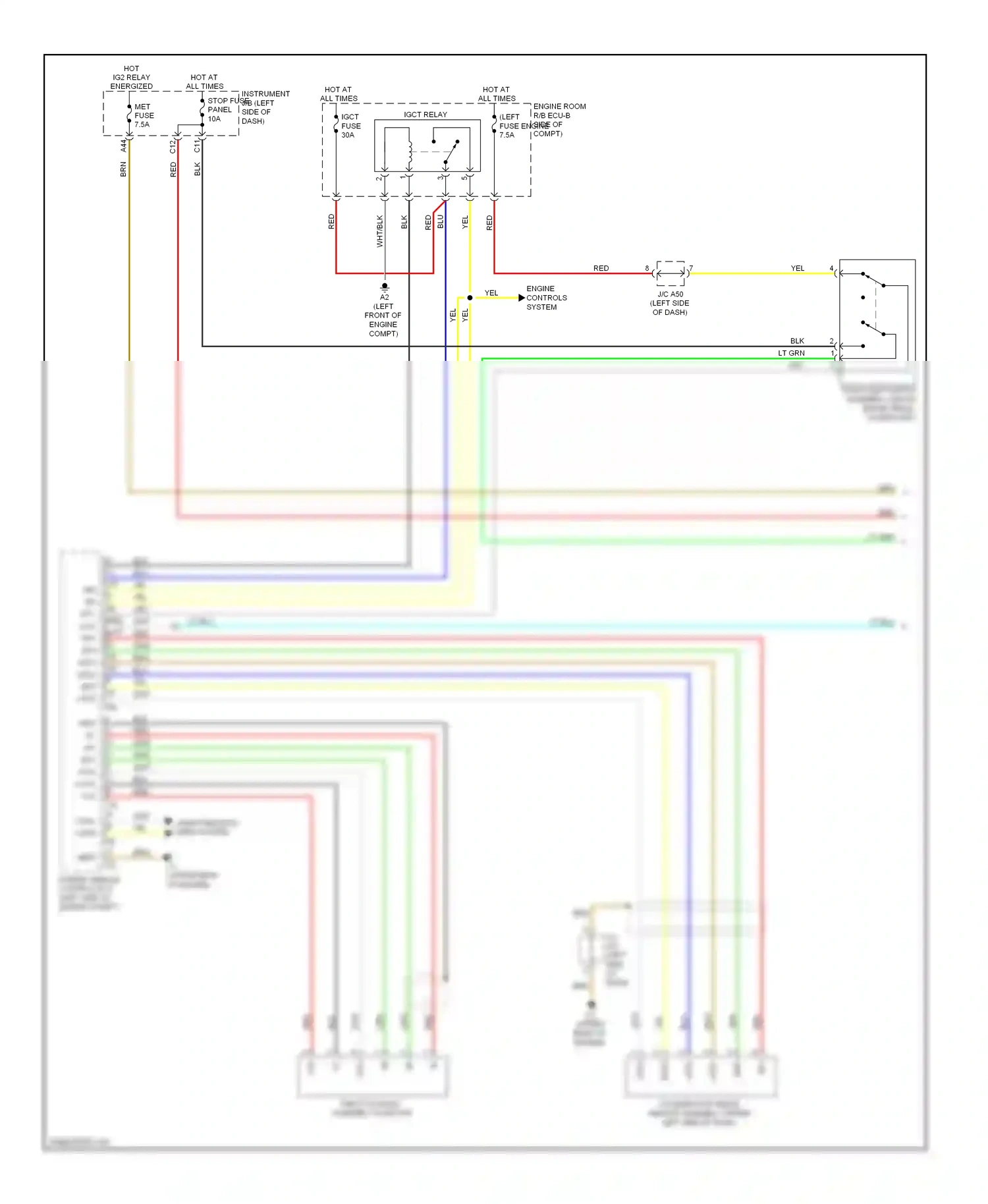 Lexus HS I (2009-2012) accelerator pedal sensor assembly (upper left side of dash) wiring diagram  (2 of 4)