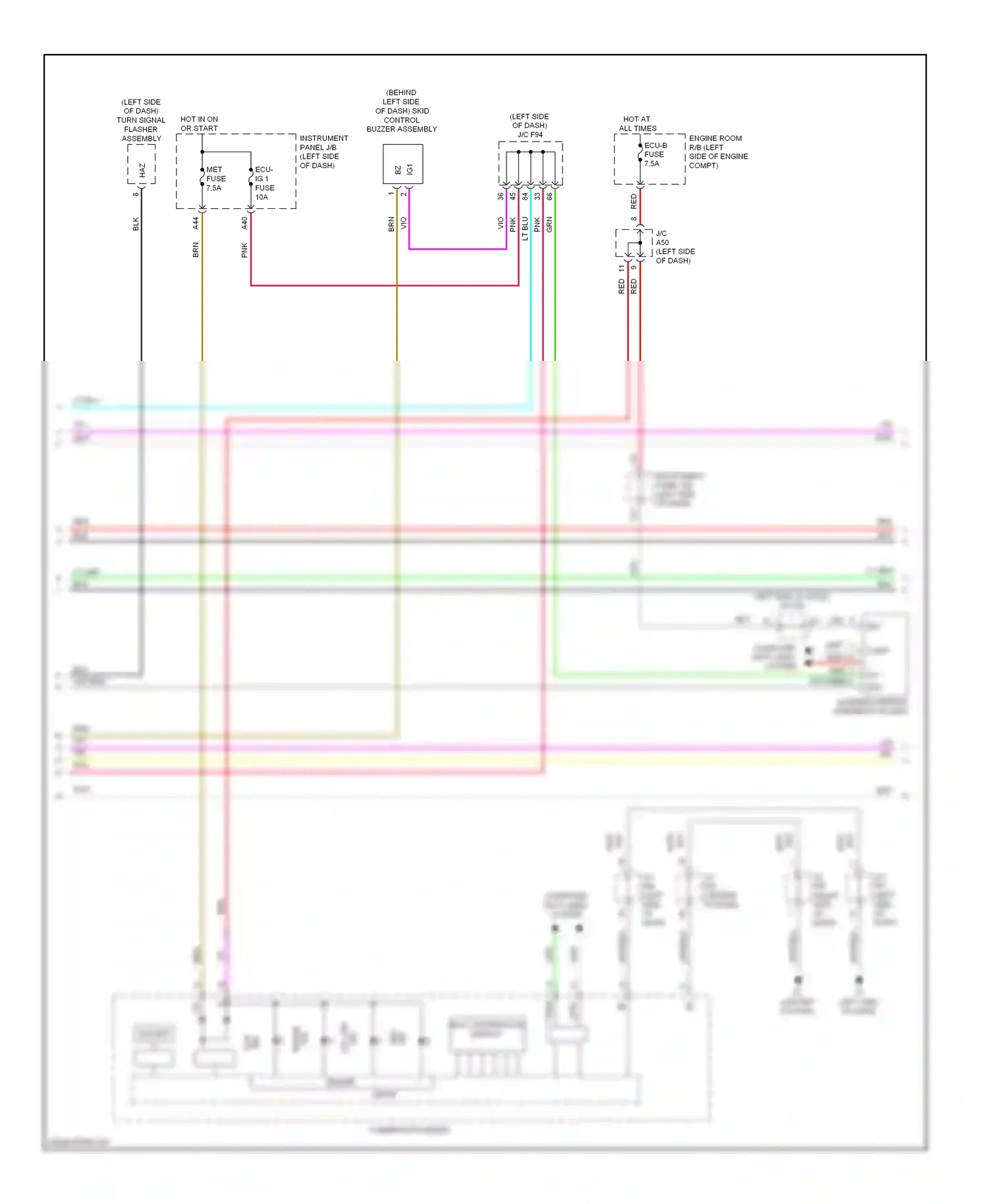 Lexus HS I (2009-2012) buzzer wiring diagram  (1 of 11)