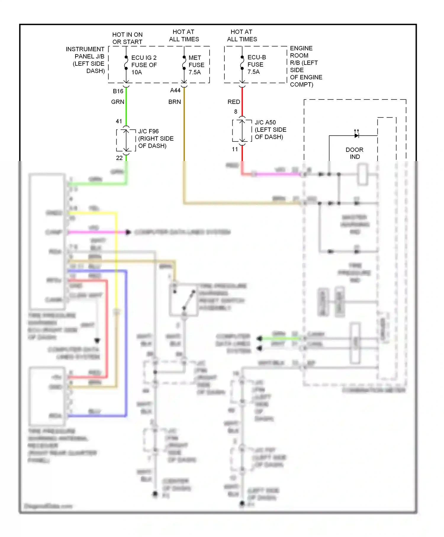 Lexus HS I (2009-2012) combination meter wiring diagram  (19 of 22)