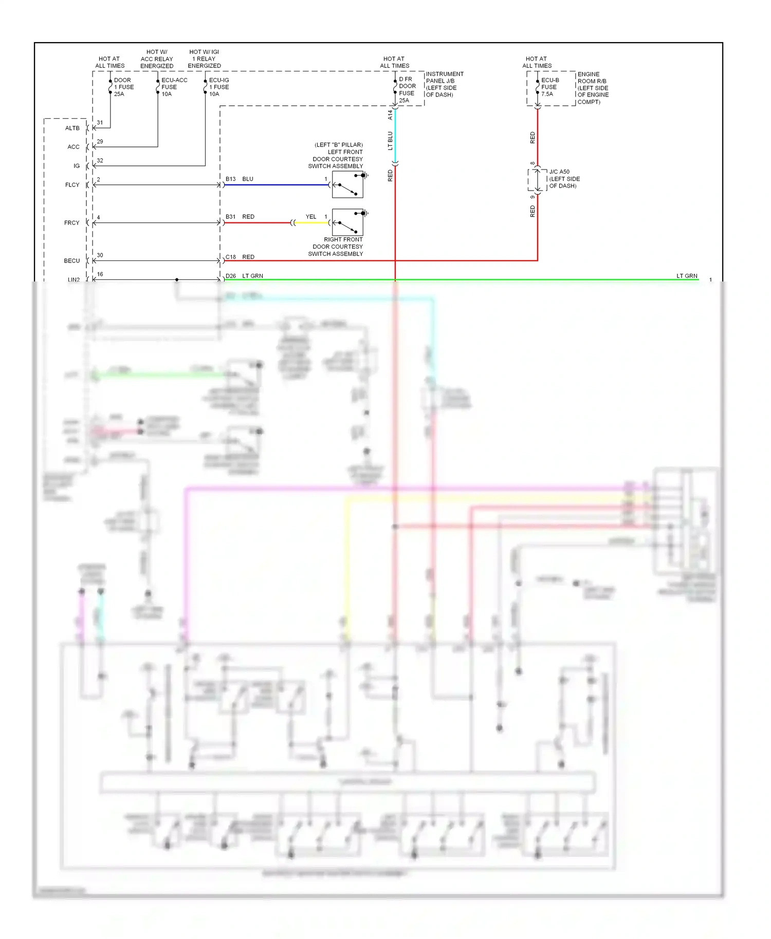 Lexus HS I (2009-2012) control circuit wiring diagram  (3 of 3)
