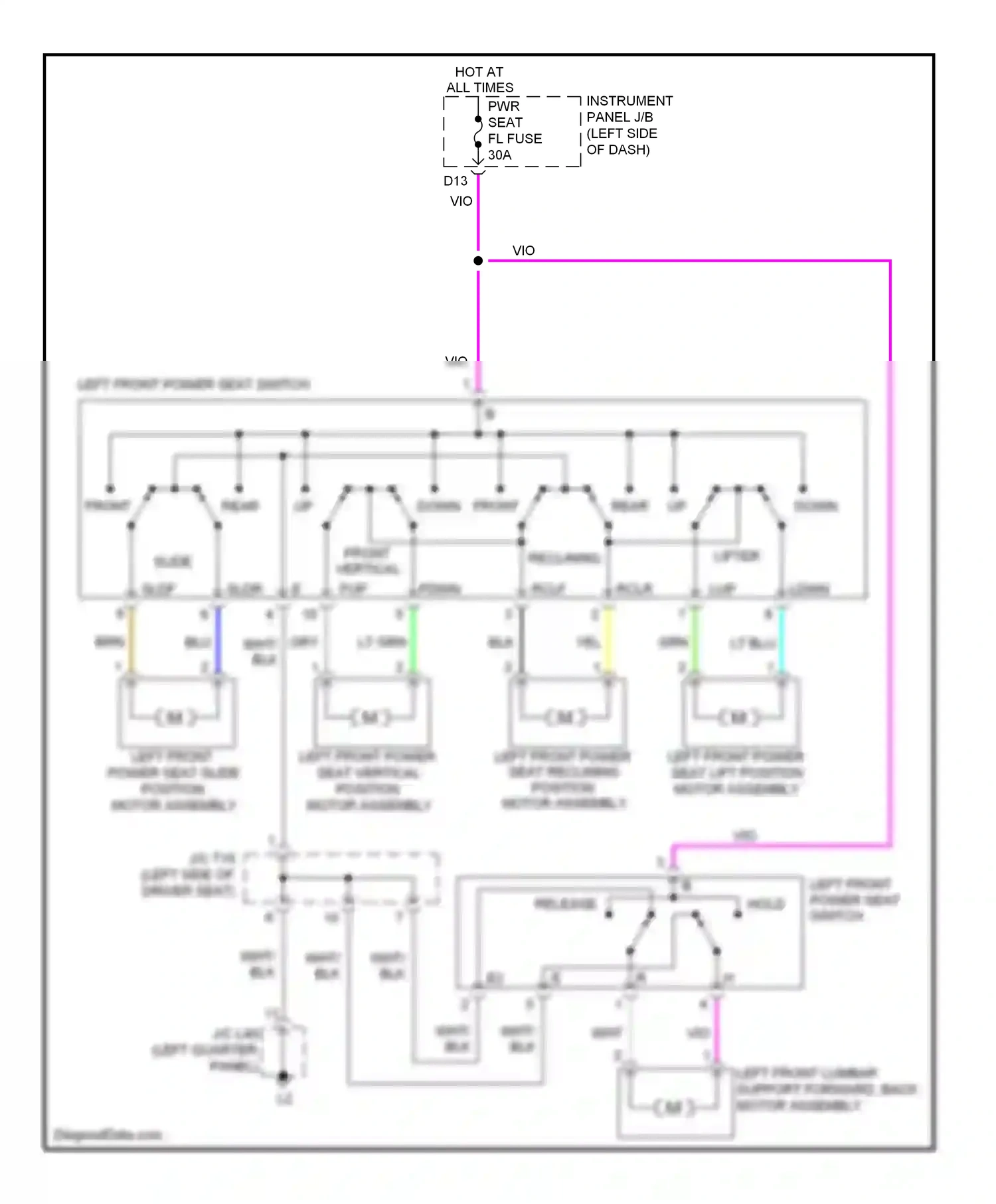 Lexus HS I (2009-2012) down front wiring diagram  (1 of 2)
