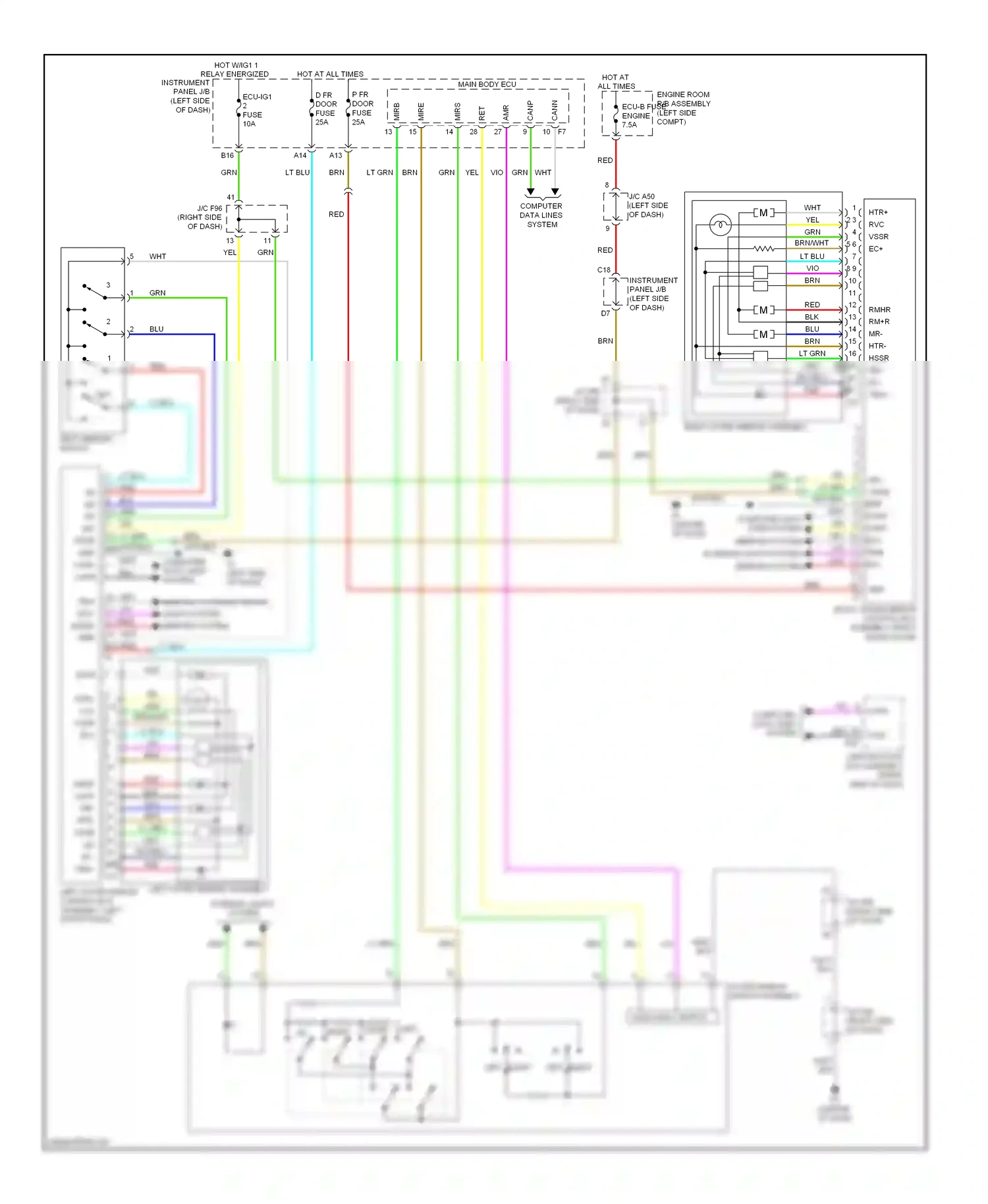 Lexus HS I (2009-2012) down right up wiring diagram  (1 of 1)