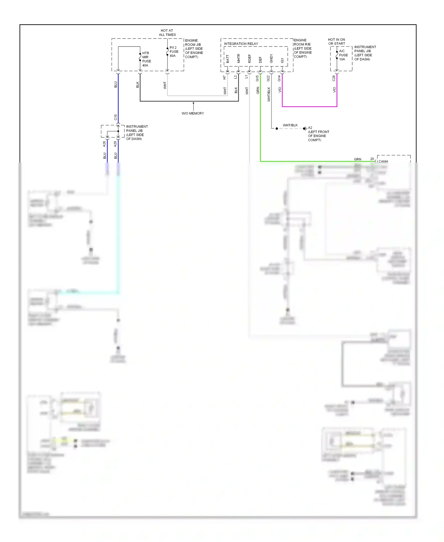 Lexus HS I (2009-2012) engine room j/b wiring diagram  (1 of 1)
