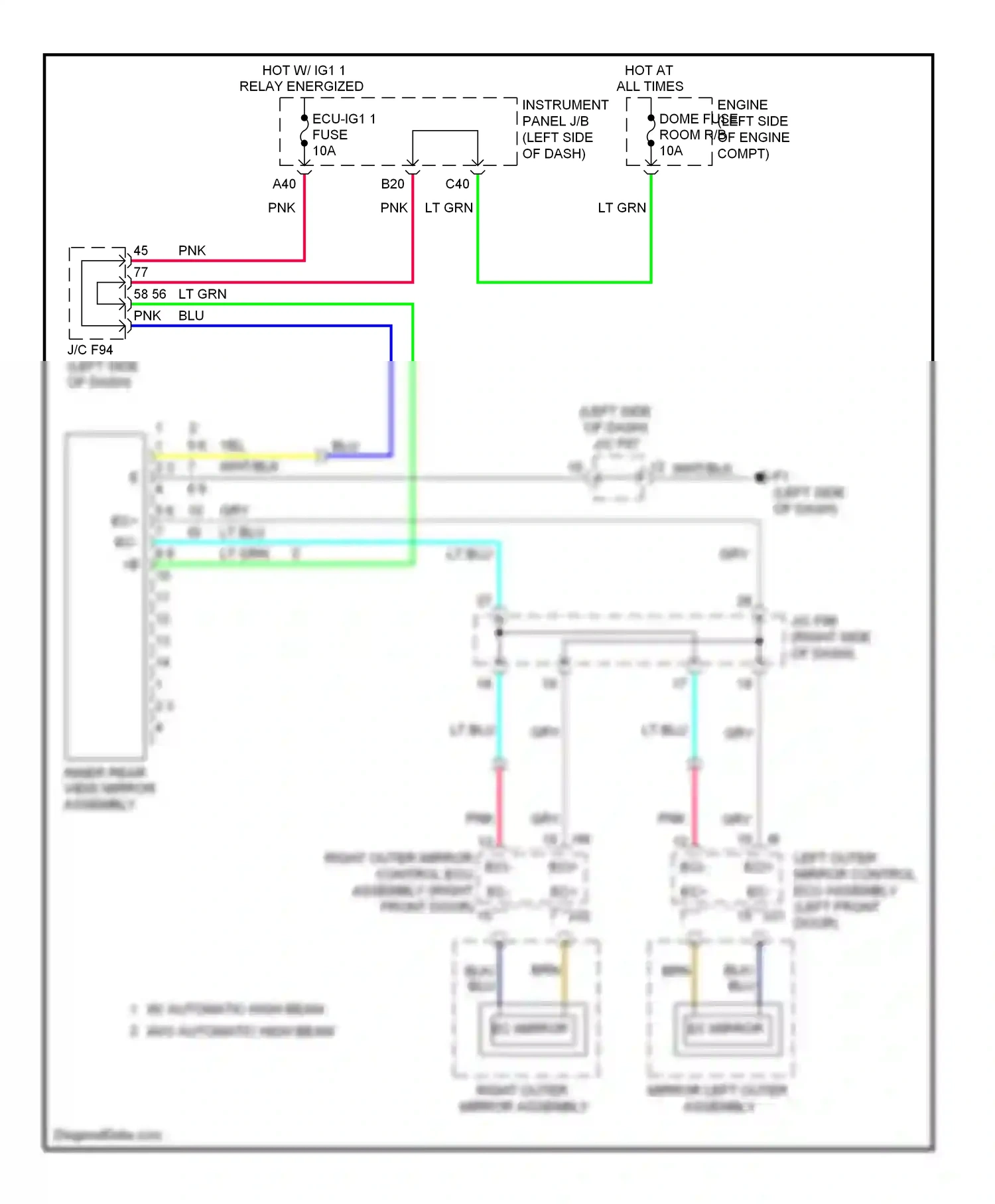 Lexus HS I (2009-2012) engine wiring diagram  (1 of 1)
